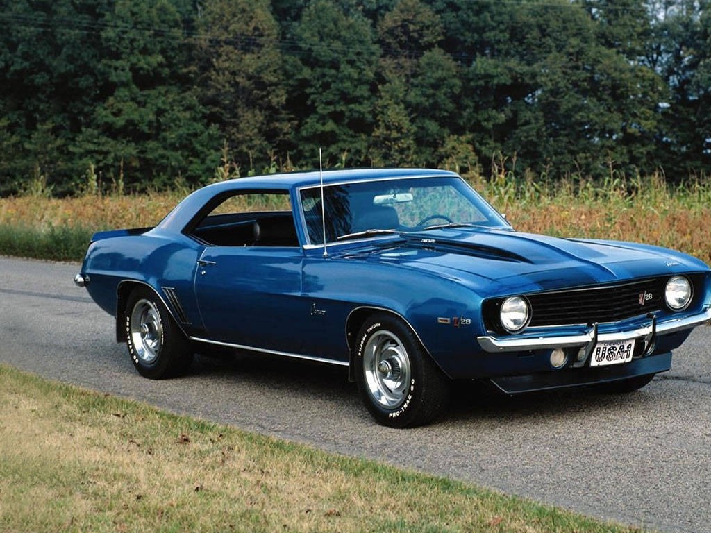Blue 1969 Chevrolet Camaro Z/28 on a Road HD Wallpaper