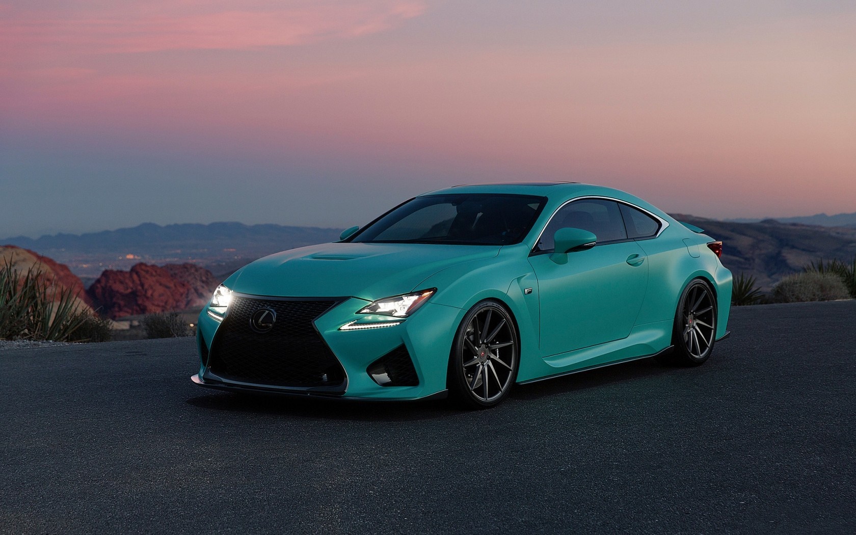Turquoise Lexus RC F Sports Car at Dusk HD Wallpaper