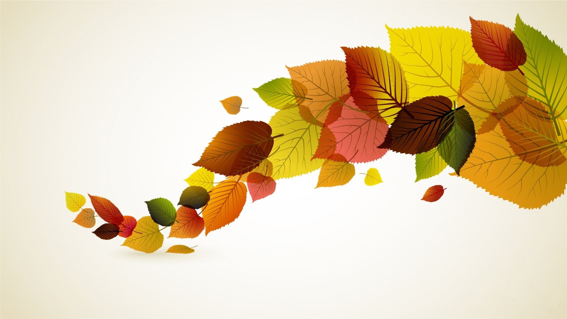 Autumn leaves illustration with fall colors HD Wallpaper