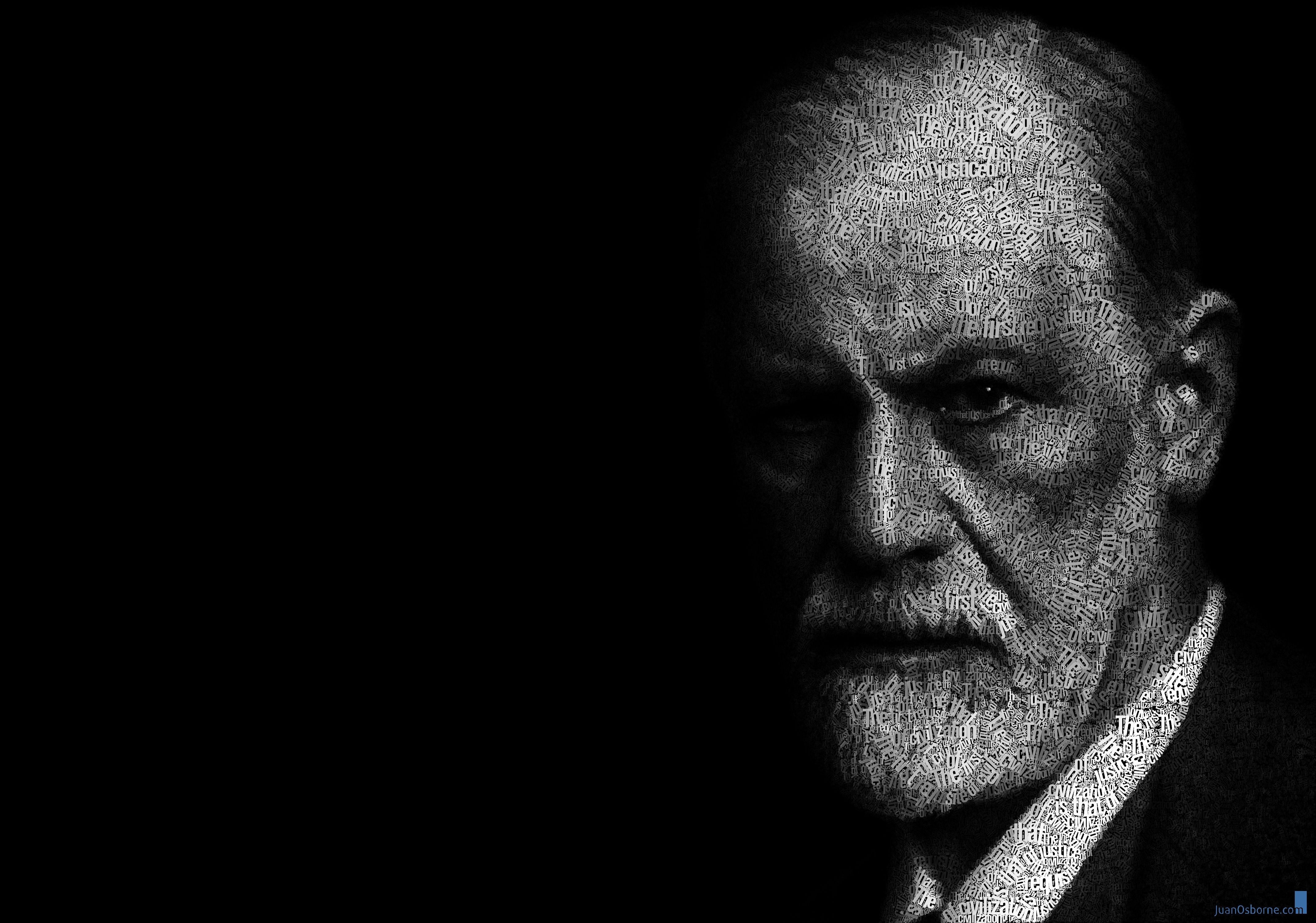 Typographic portrait of Sigmund Freud HD Wallpaper
