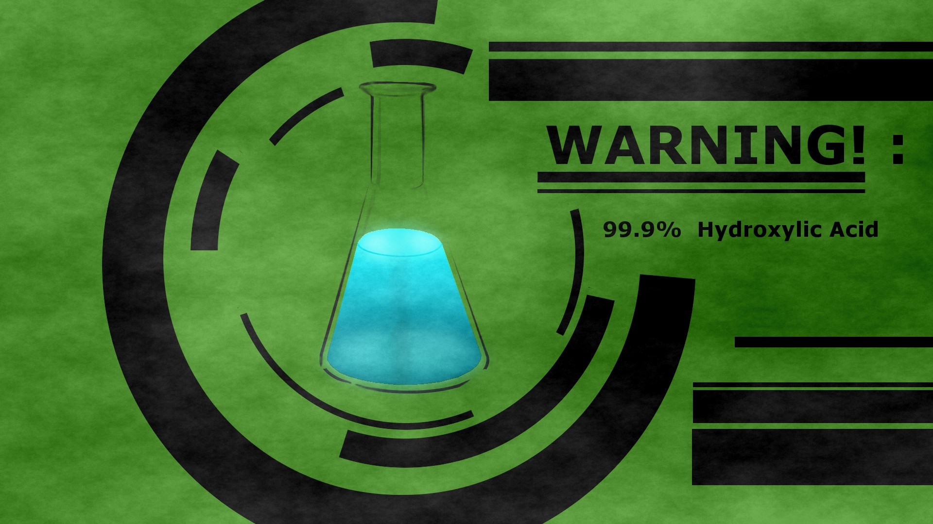 Warning 99.9% Hydroxylic Acid Chemical Flask HD Wallpaper