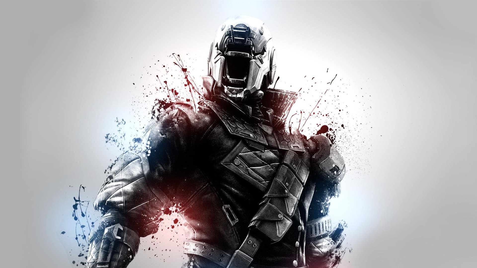 Destiny video game character with red and blue effects HD Wallpaper