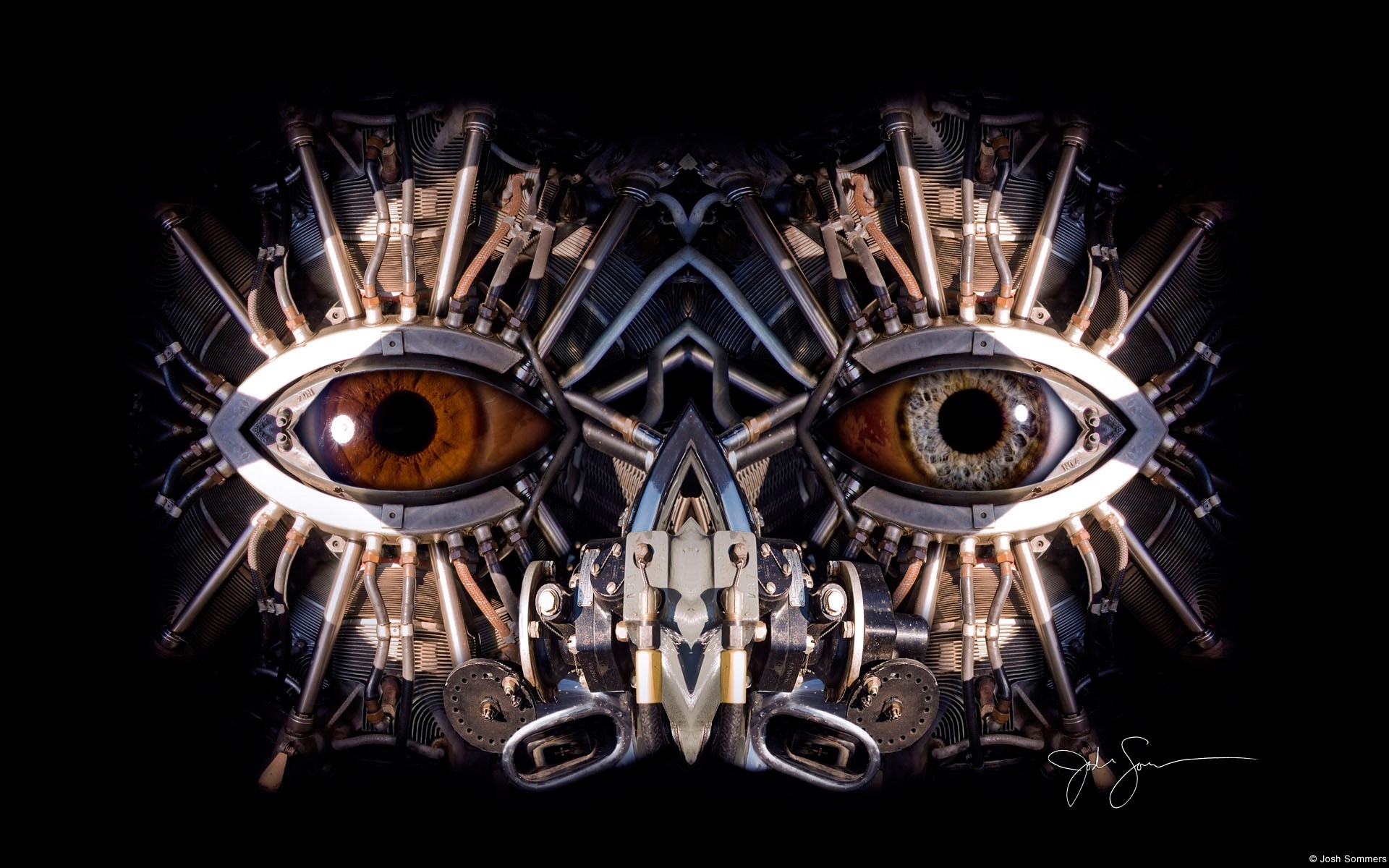 Mechanical eyes with intricate details HD Wallpaper