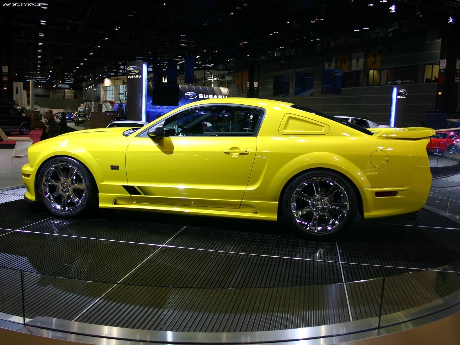 Yellow Ford Shelby Mustang at Auto Show HD Wallpaper