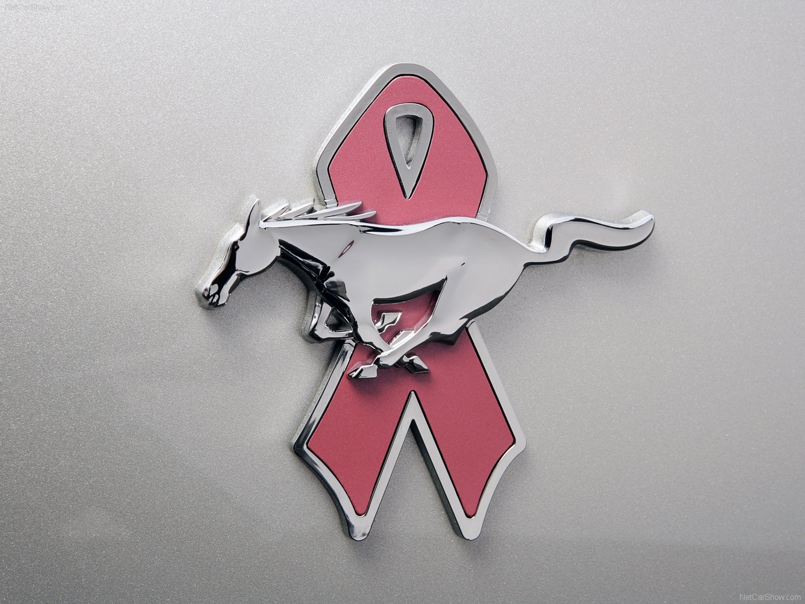 Ford Mustang logo with pink ribbon HD Wallpaper