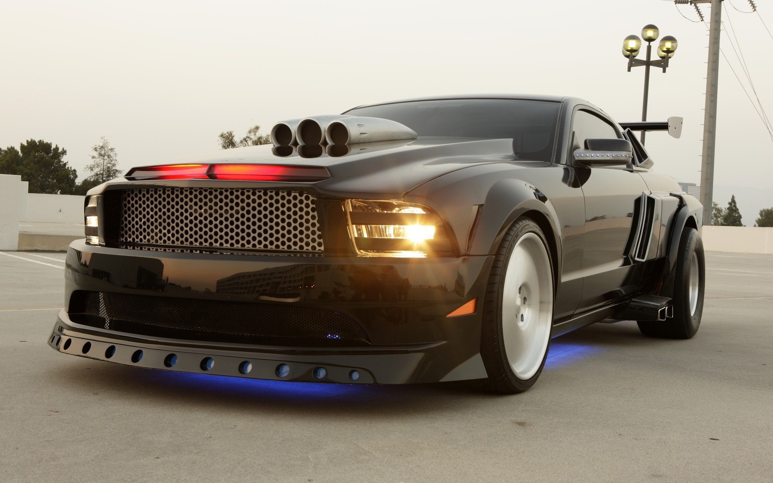 Black Ford Mustang with Knight Rider modifications HD Wallpaper