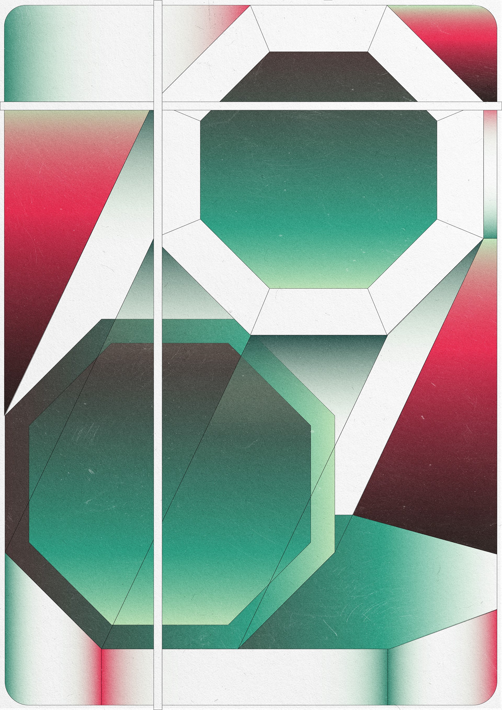 Abstract geometric shapes with gradient colors HD Phone Wallpaper