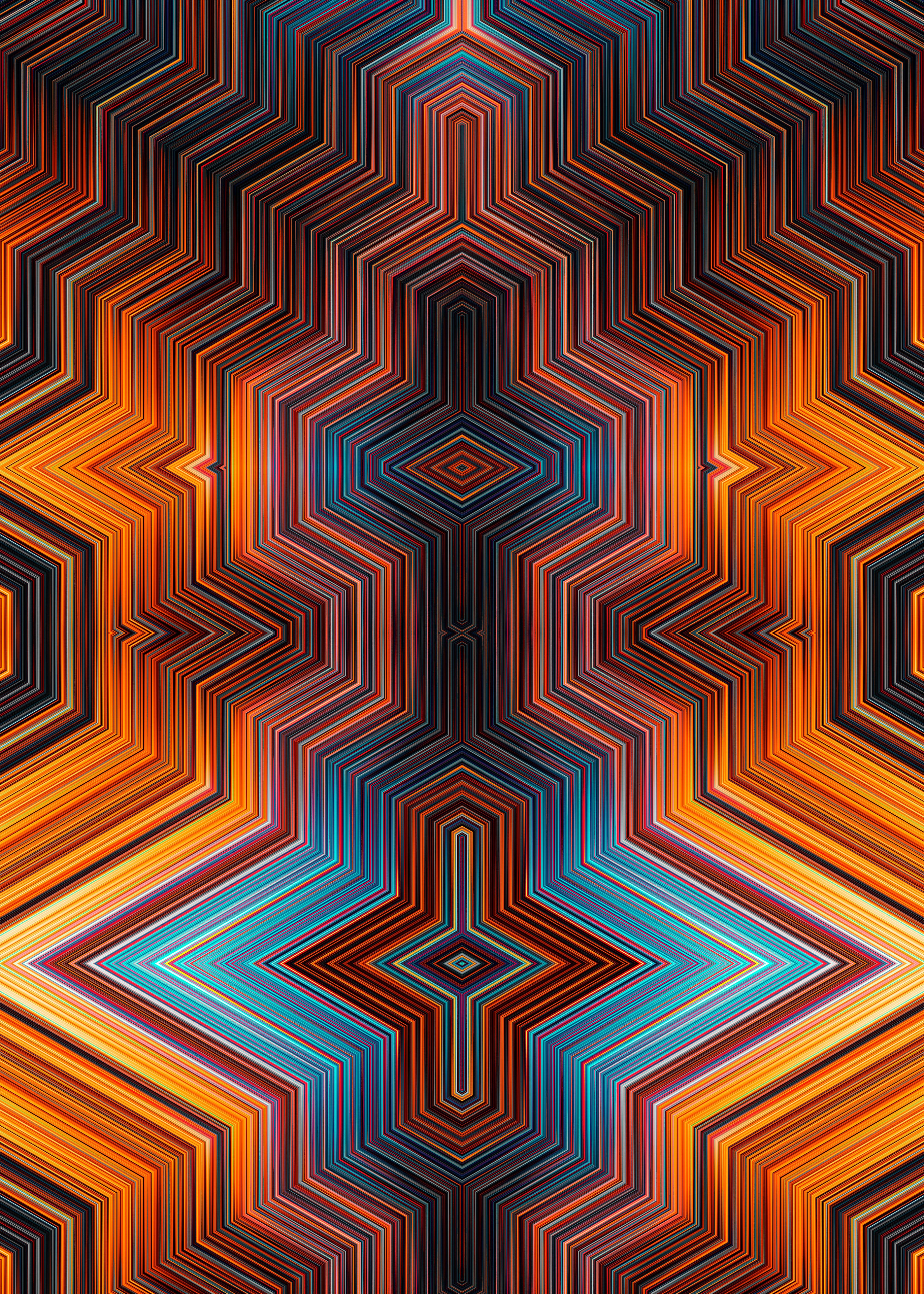 Abstract geometric pattern with colorful lines HD Phone Wallpaper