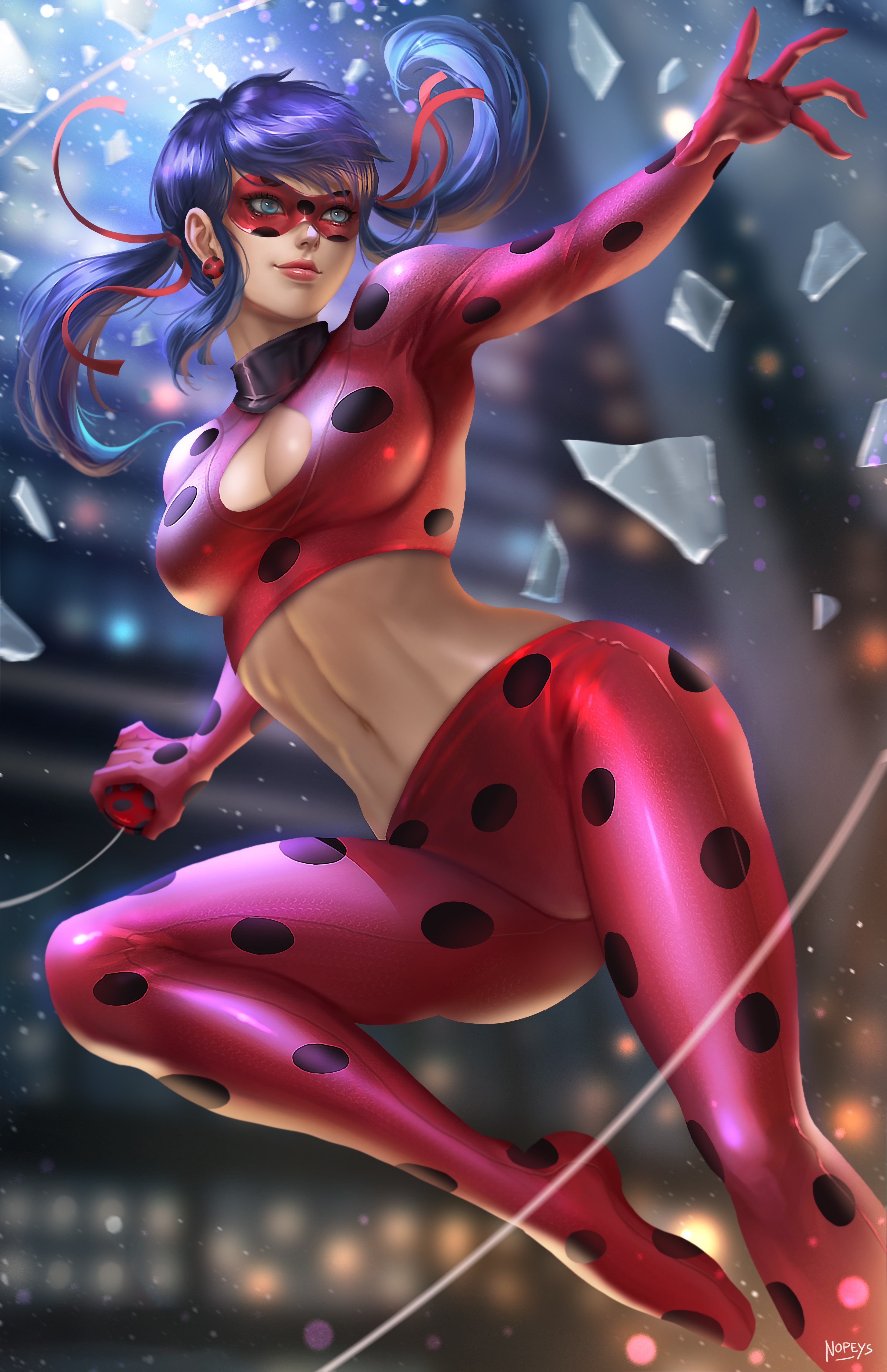 Ladybug from Miraculous Ladybug fan art HD Phone Wallpaper