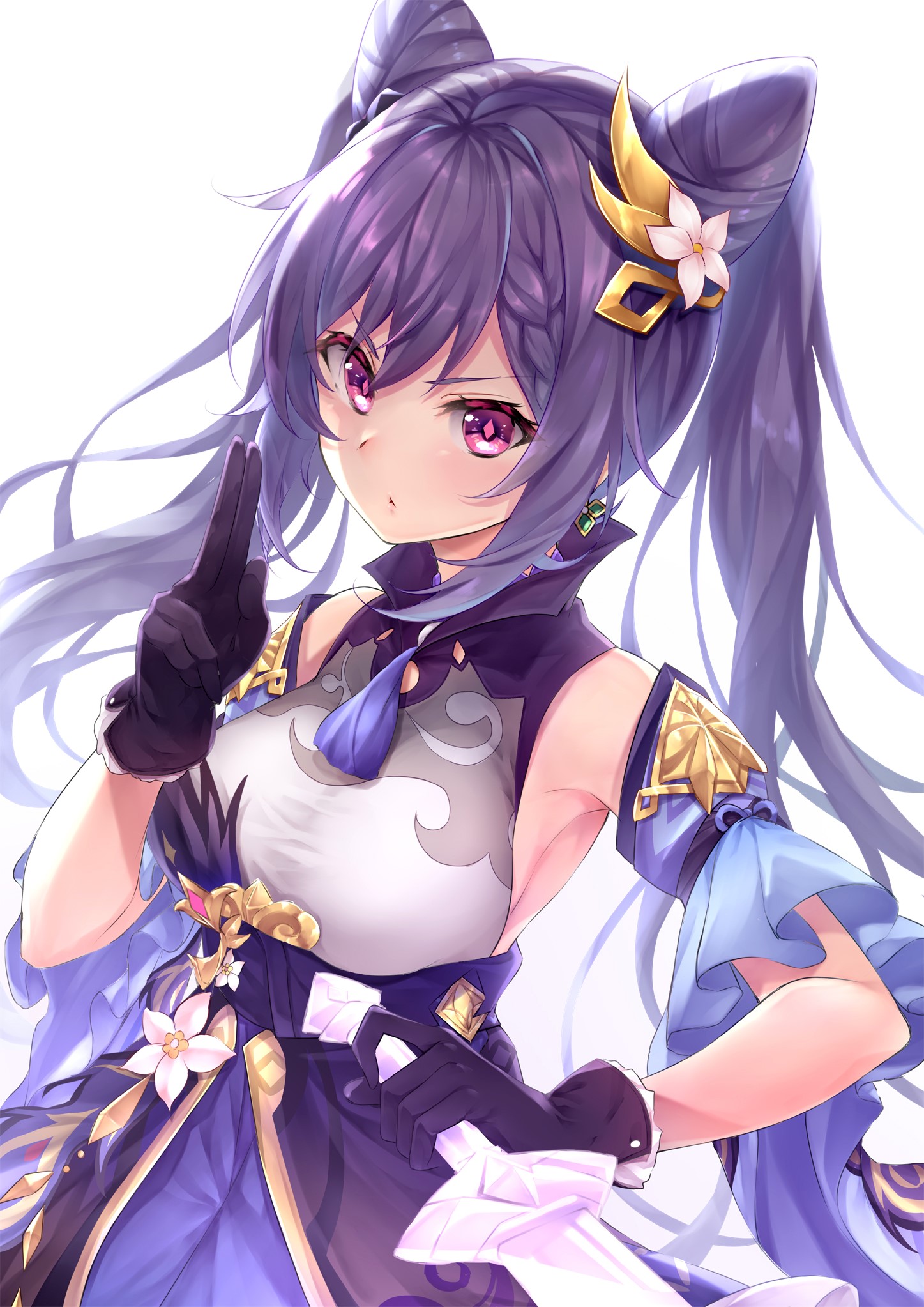 Keqing from Genshin Impact HD Phone Wallpaper