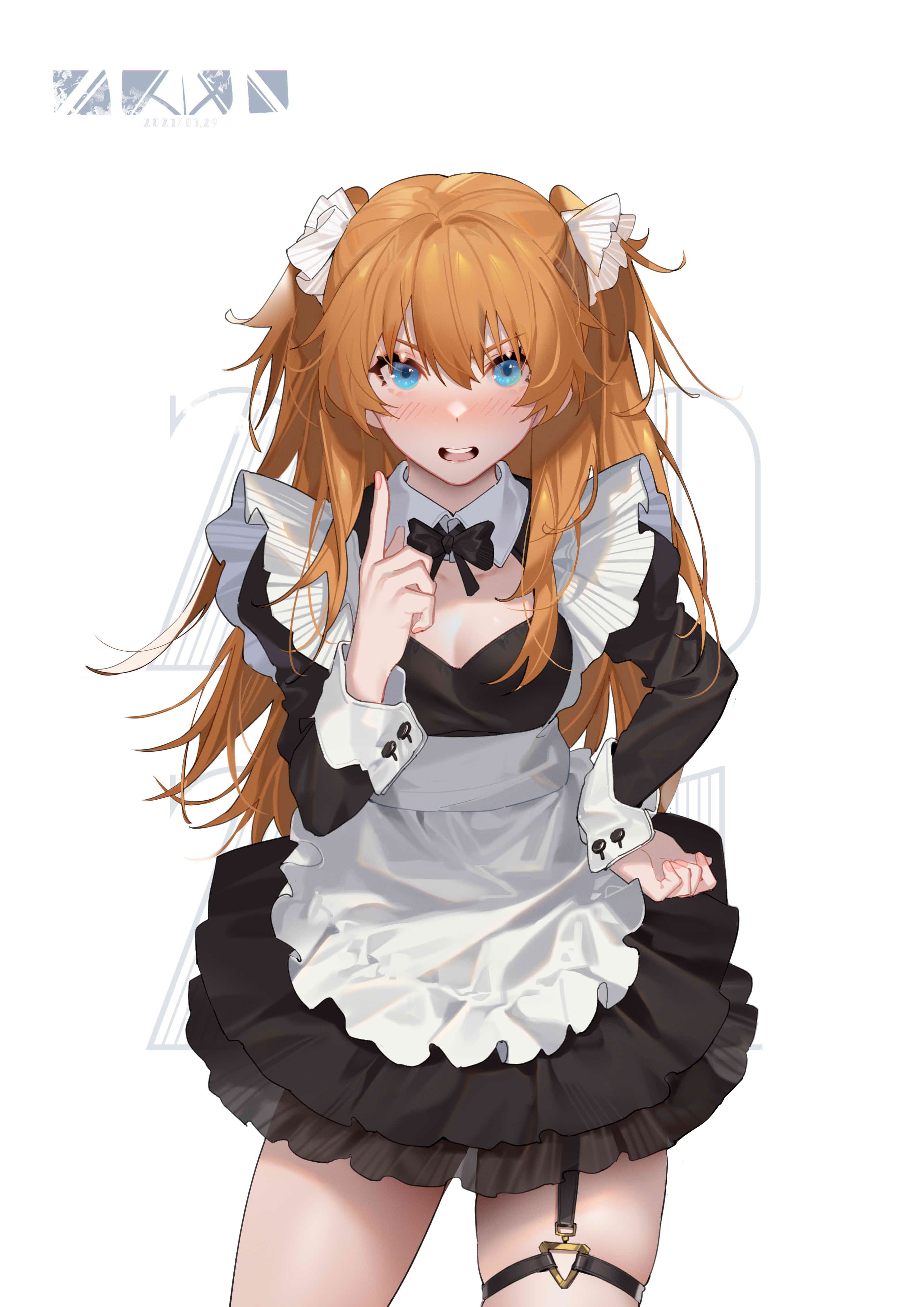 Asuka Langley Soryu from Neon Genesis Evangelion in Maid Outfit HD Phone Wallpaper