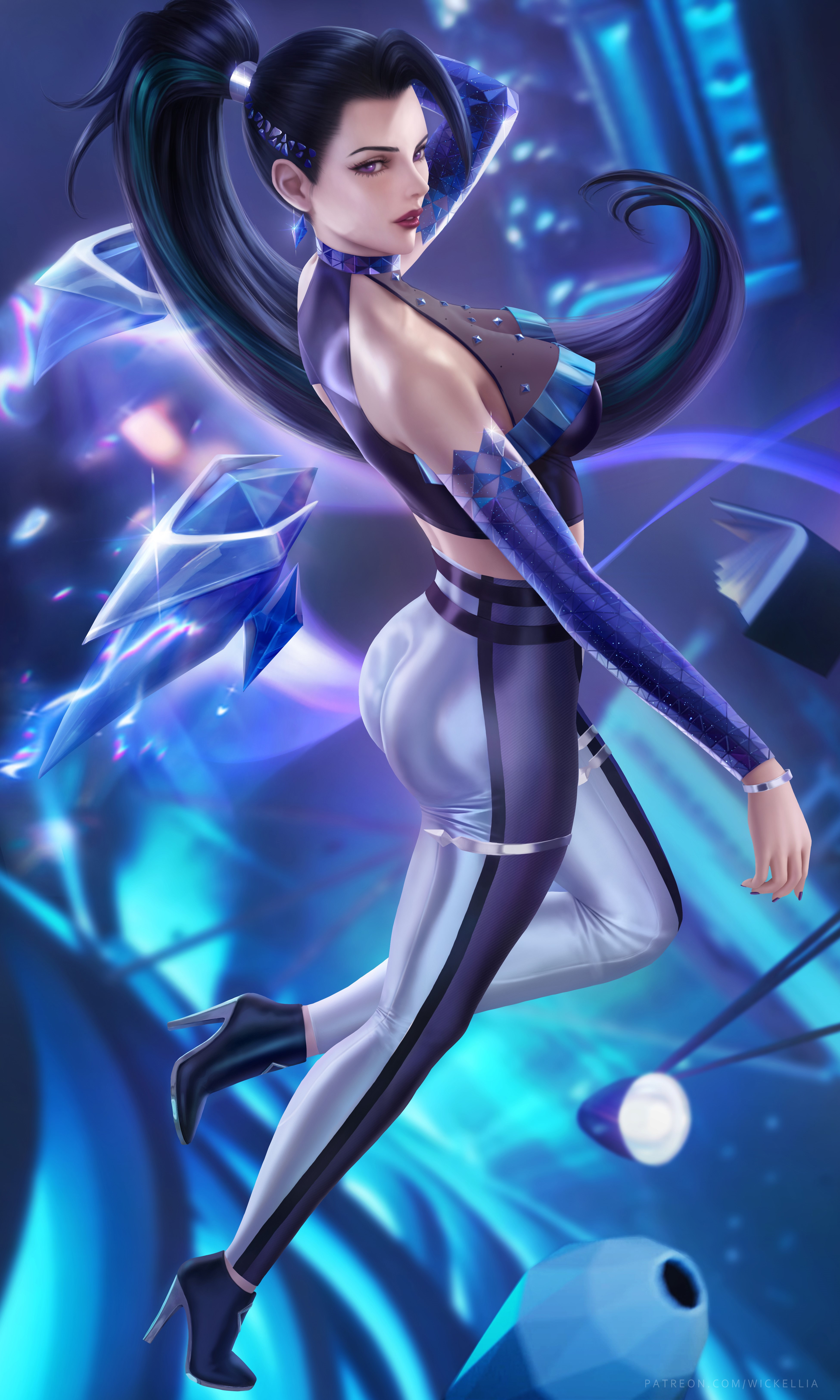 KaiSa Digital Art Fan Illustration HD Phone Wallpaper