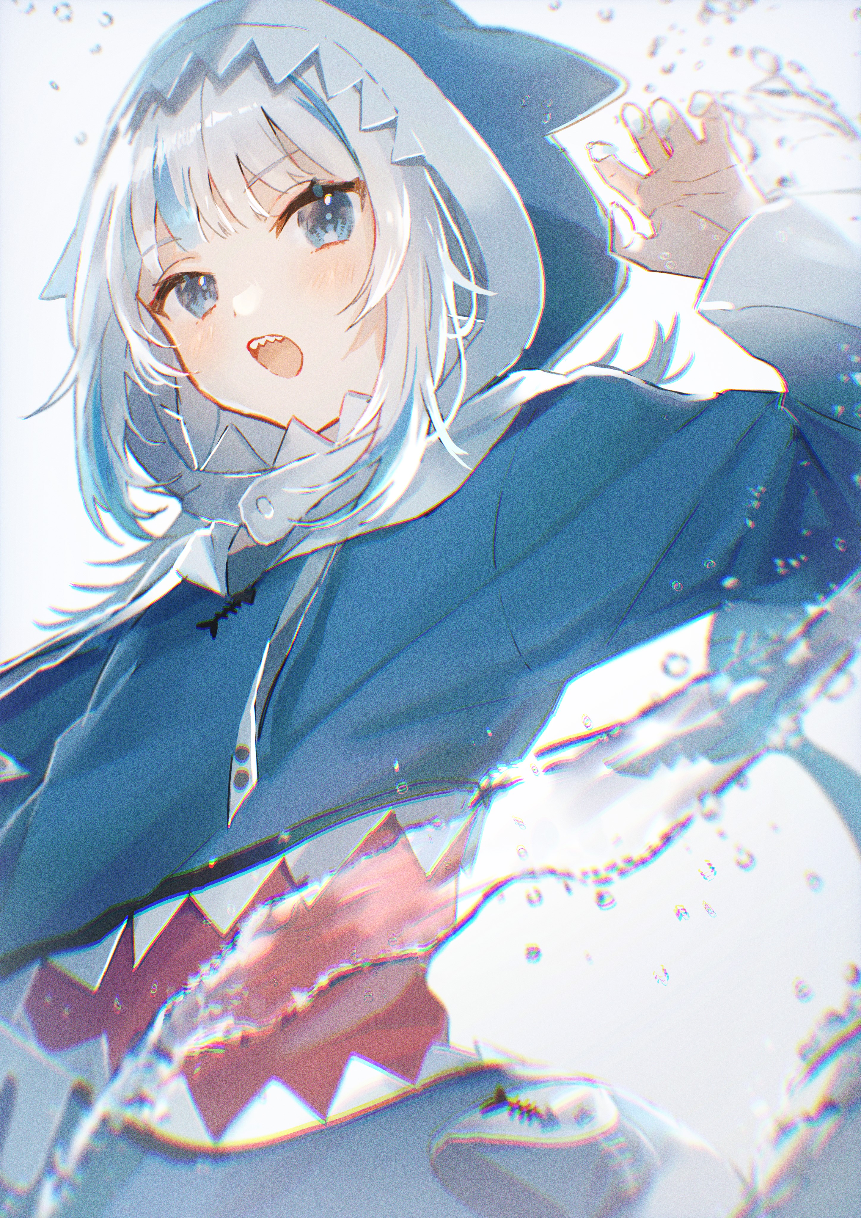 Gawr Gura in Oceanic Blue Outfit HD Phone Wallpaper