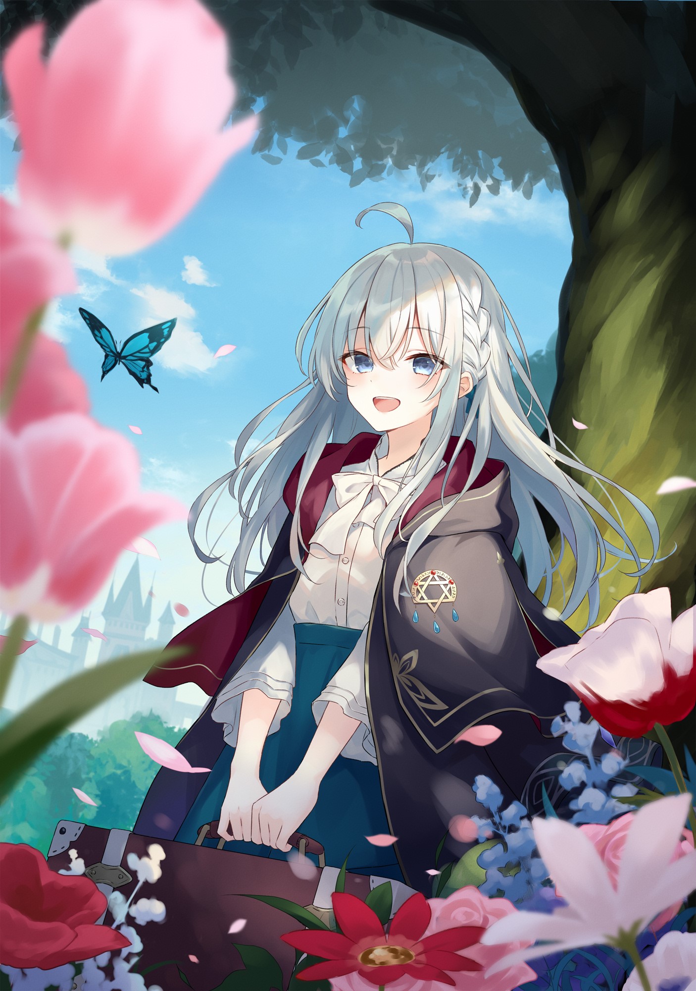 Elaina from Majo no Tabitabi with a Butterfly HD Phone Wallpaper