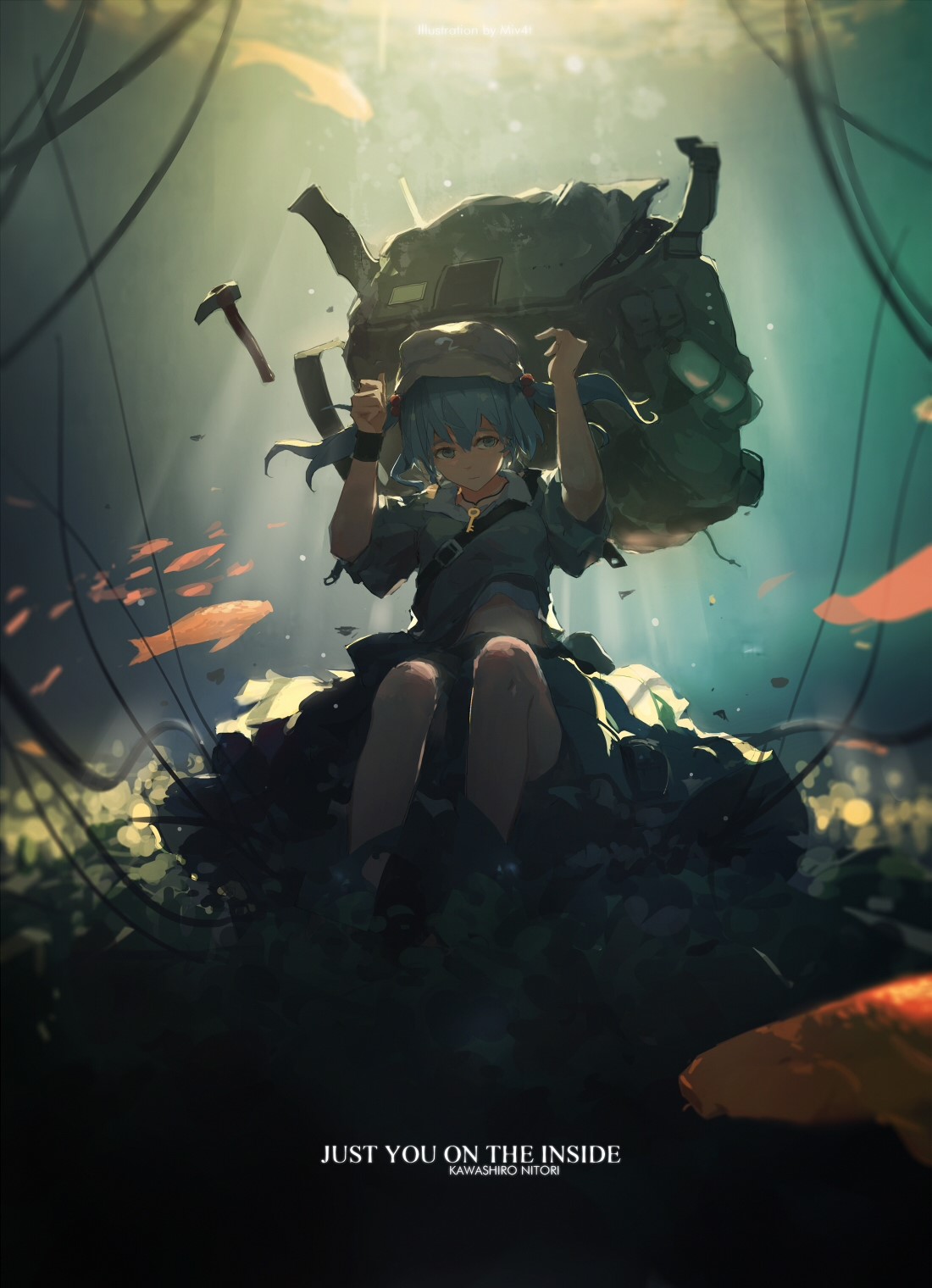 Kawashiro Nitori from Touhou underwater HD Phone Wallpaper