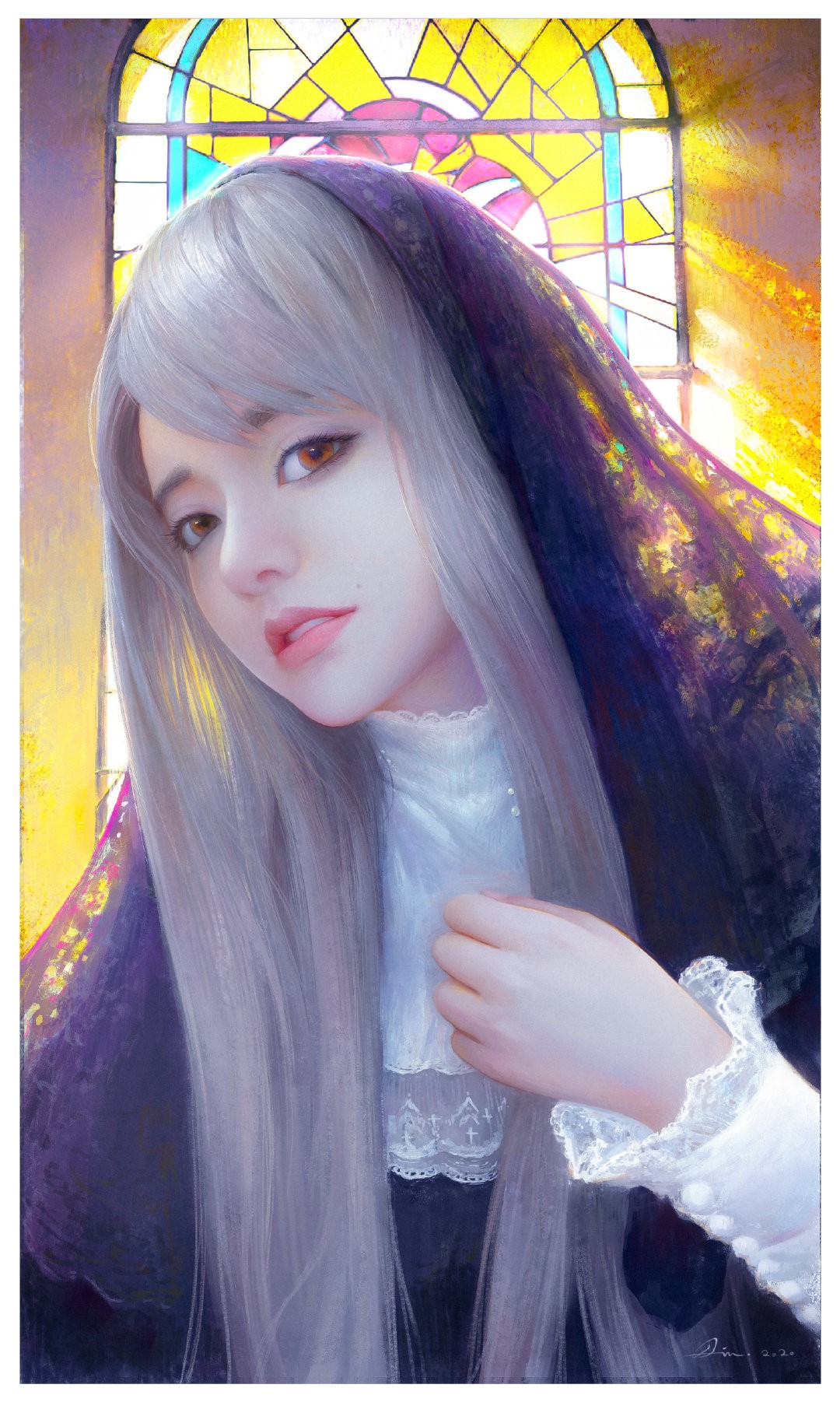 Artwork of a fantasy girl with long hair HD Phone Wallpaper