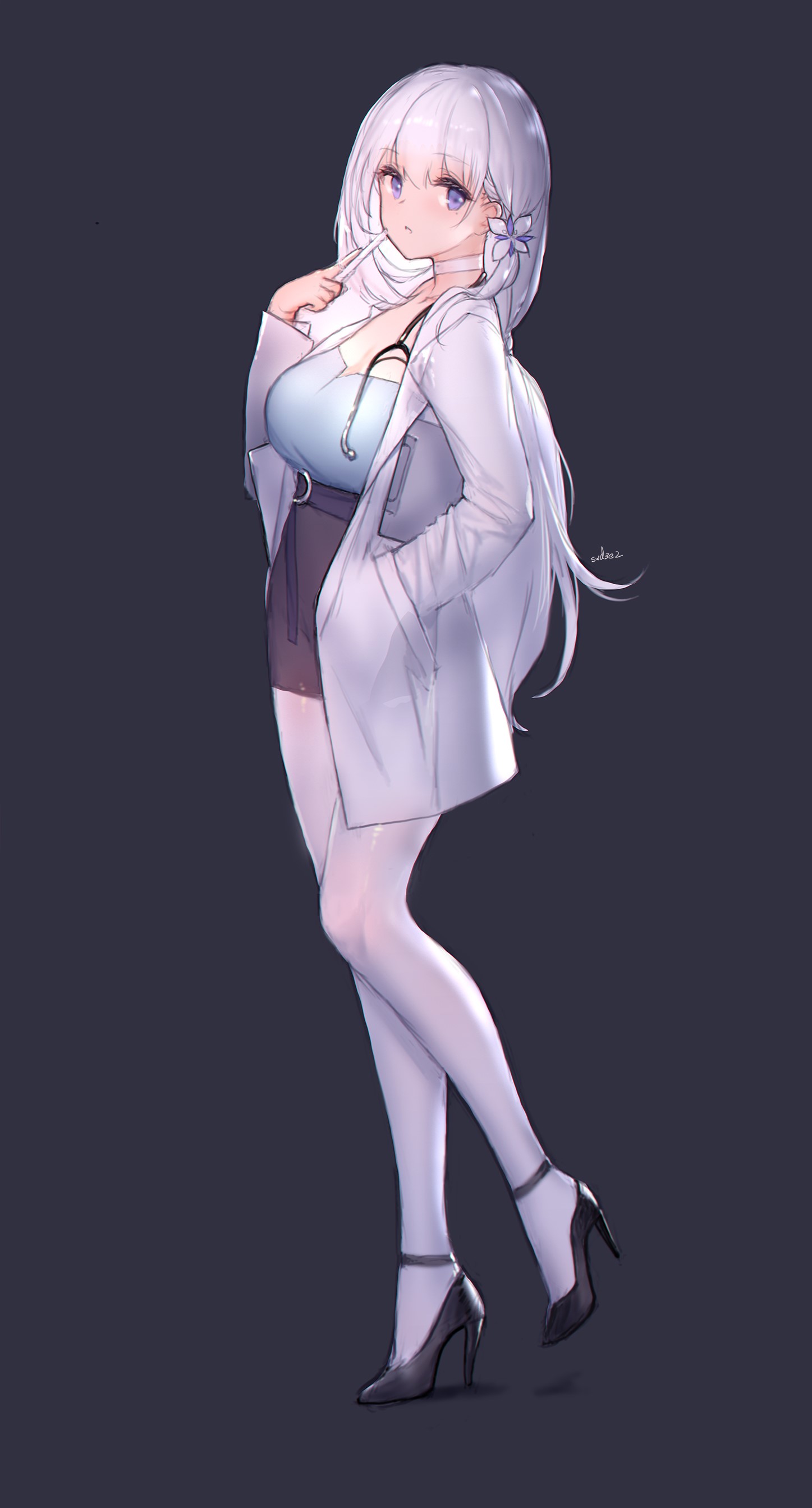 Illustrious from Azur Lane as a doctor HD Phone Wallpaper