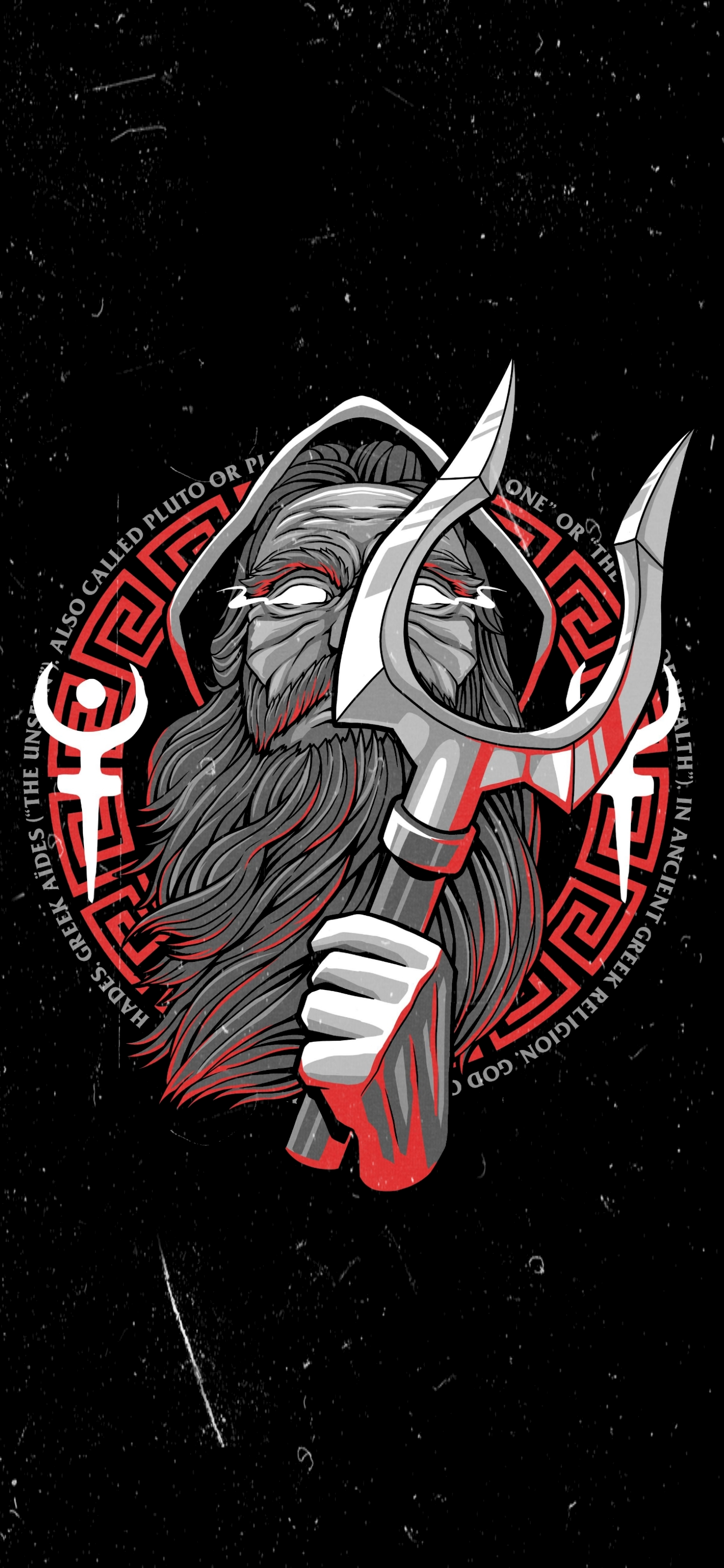 Hades, God of the Underworld, holding a trident HD Phone Wallpaper