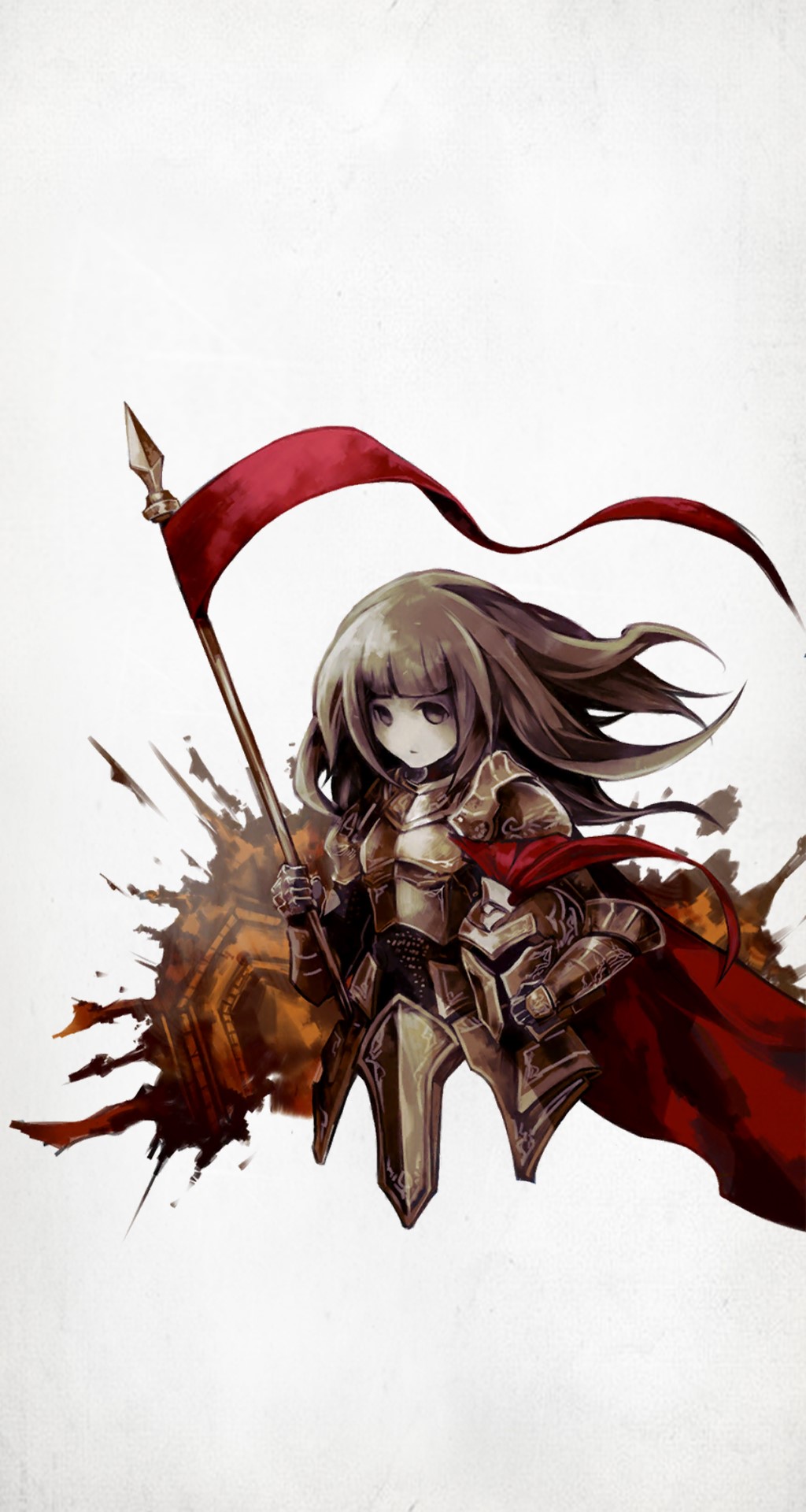 Girl in armor holding a banner from Deemo HD Phone Wallpaper
