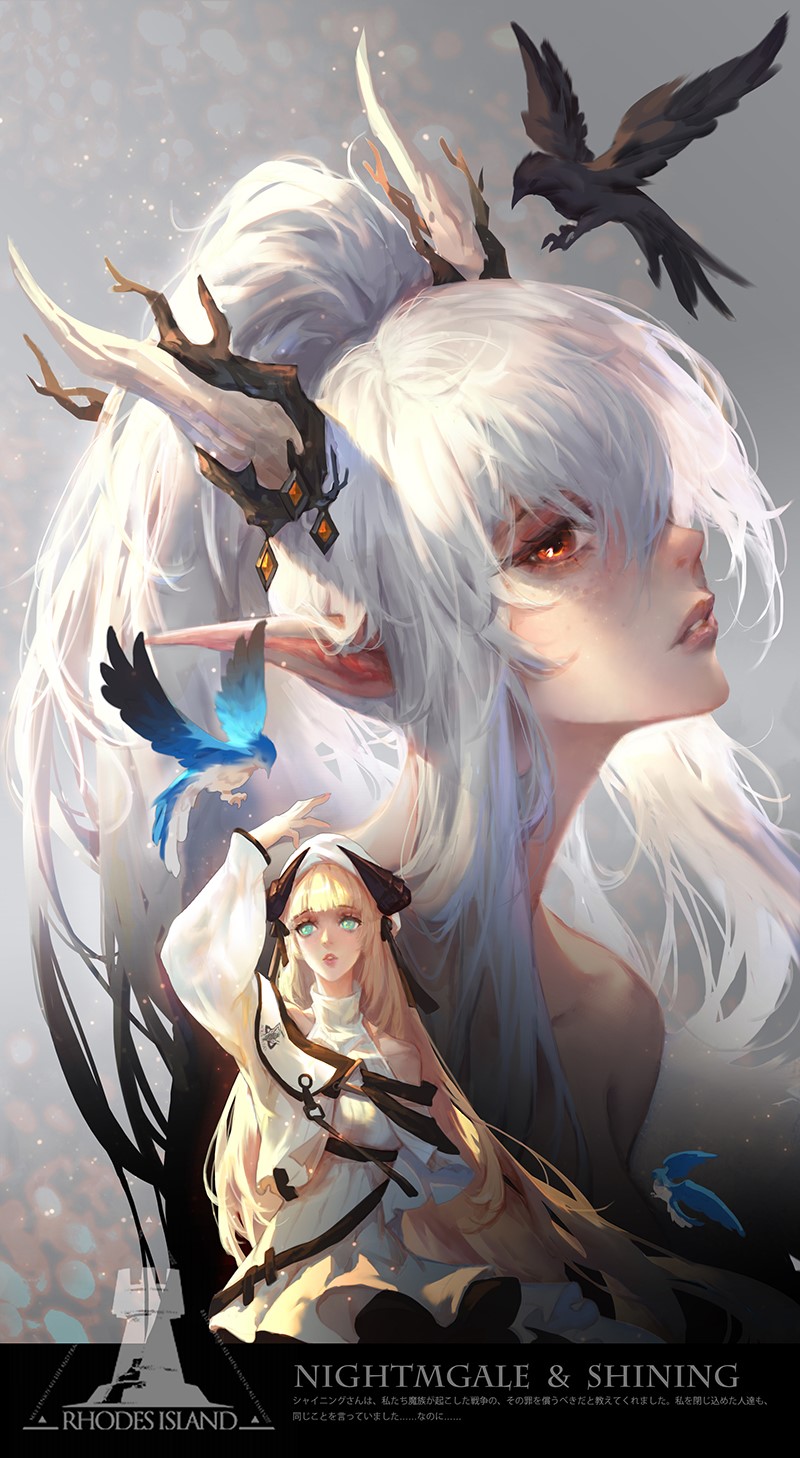 Nightingale & Shining from Arknights HD Phone Wallpaper