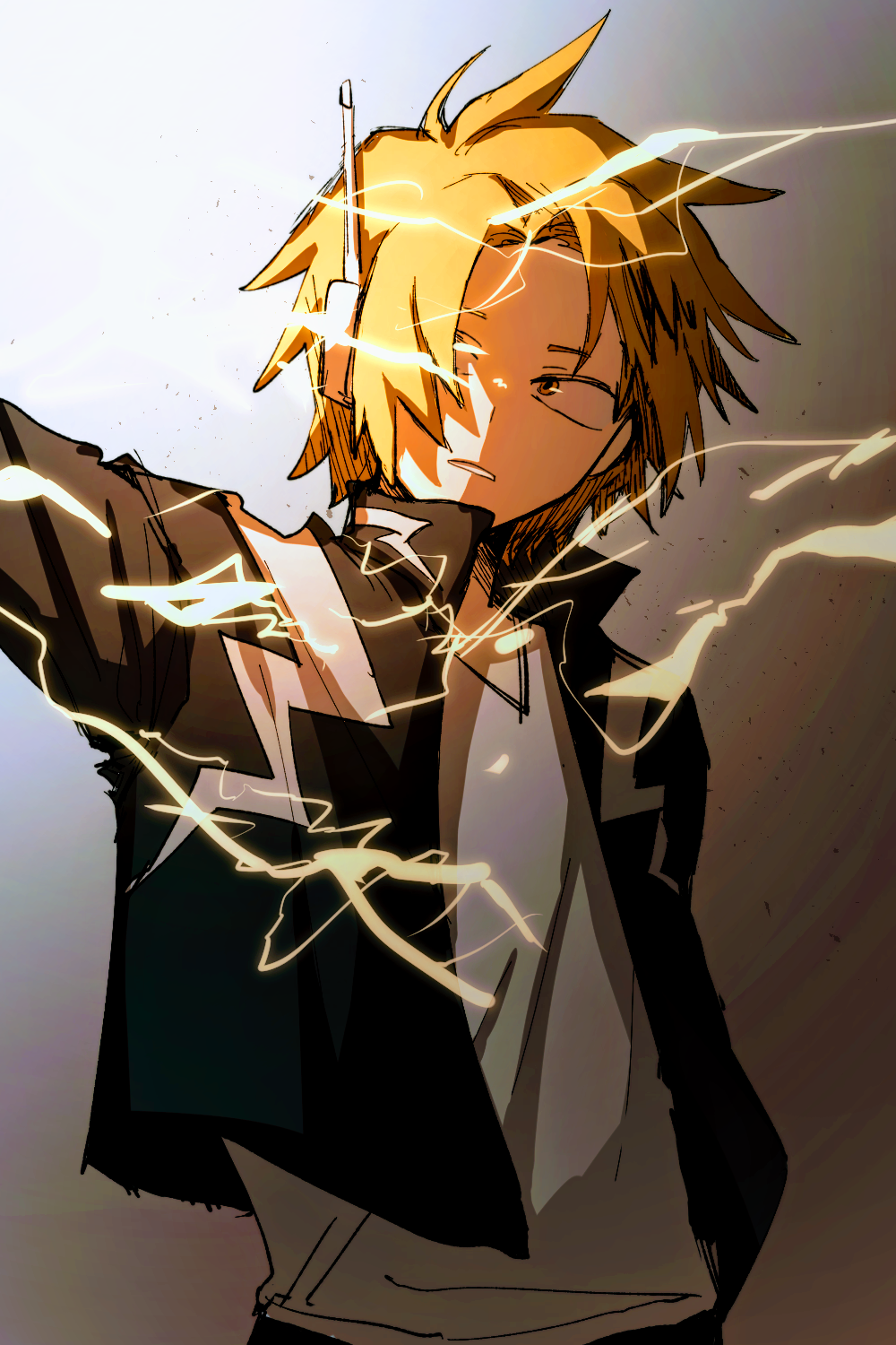 Kaminari Denki from Boku no Hero Academia with lightning HD Phone Wallpaper