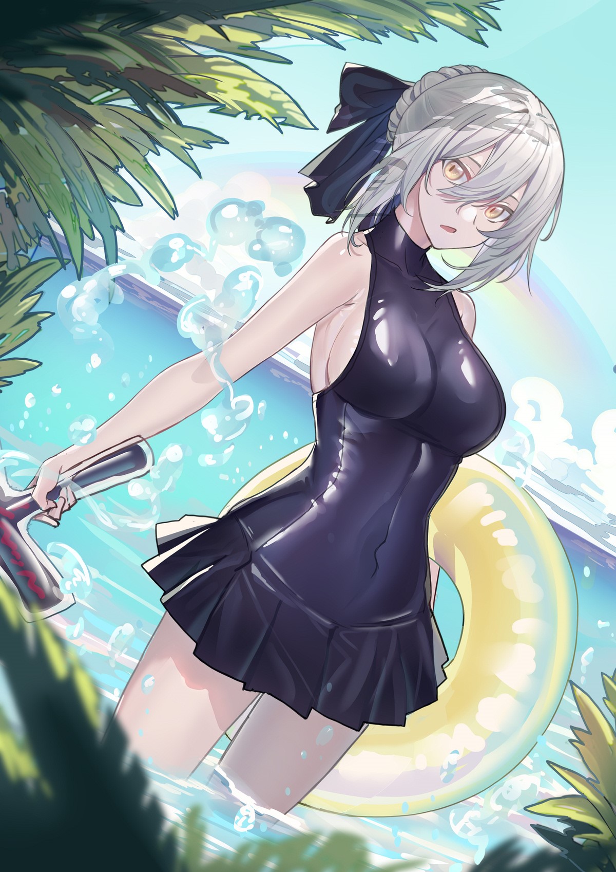 Saber from Fate/Grand Order in a swimsuit HD Phone Wallpaper