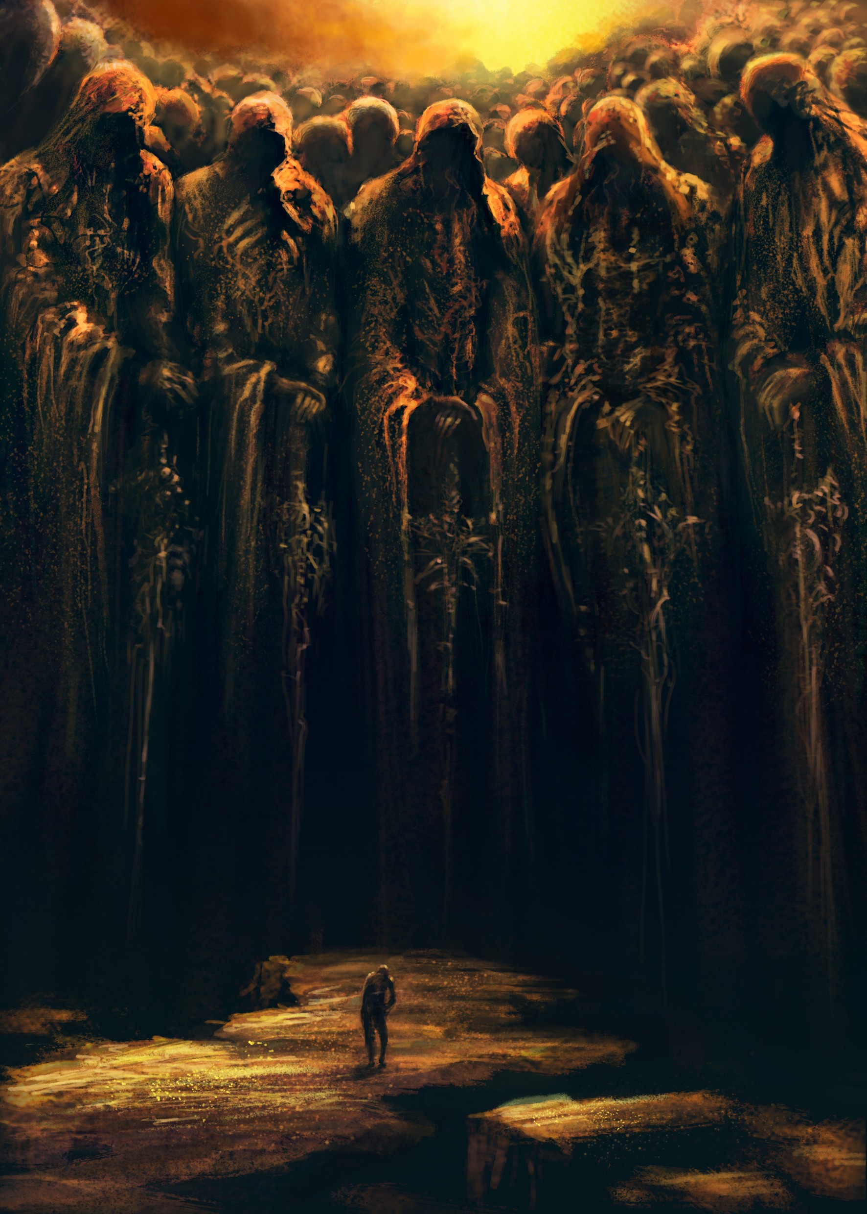 Demon Figures in Hell by Tomasz Ryger HD Phone Wallpaper