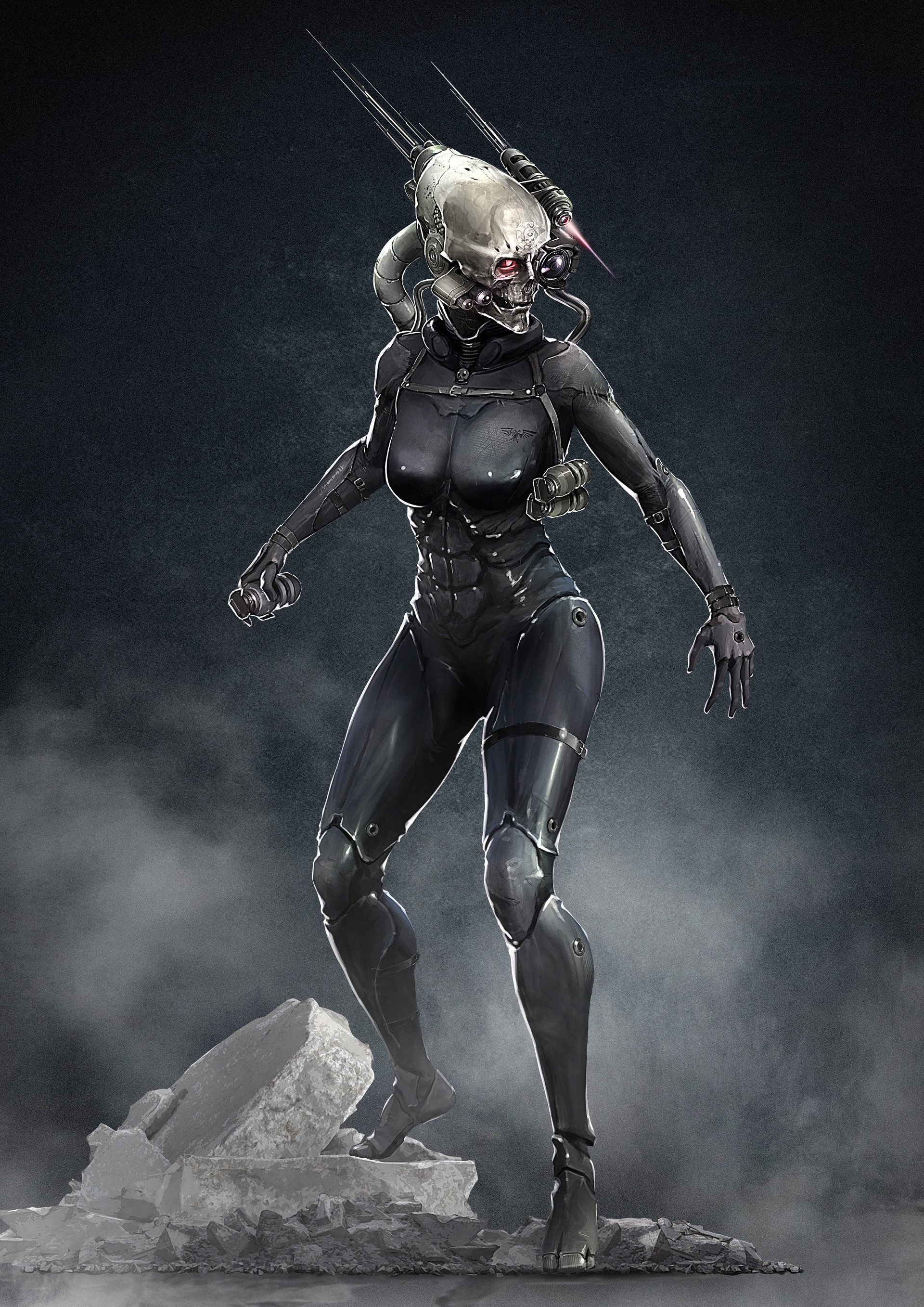 Cybernetic Skull Warrior from Warhammer 40,000 HD Phone Wallpaper
