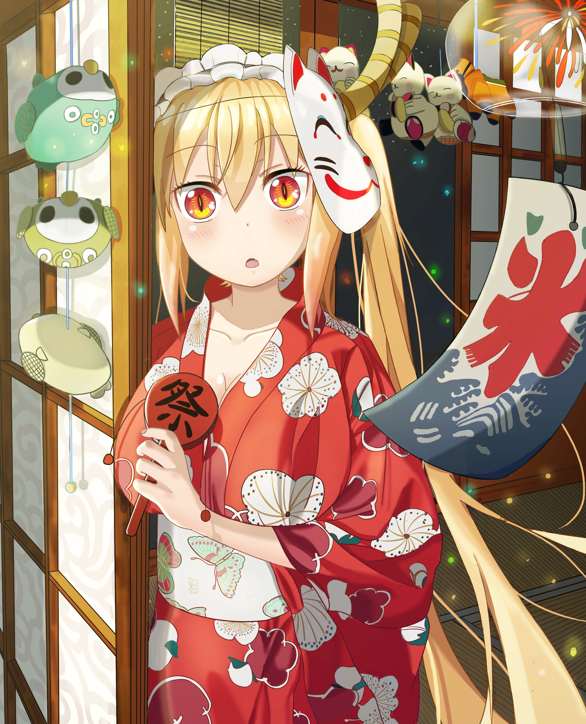 Tohru from Kobayashi-san Chi no Maid Dragon in Yukata HD Phone Wallpaper