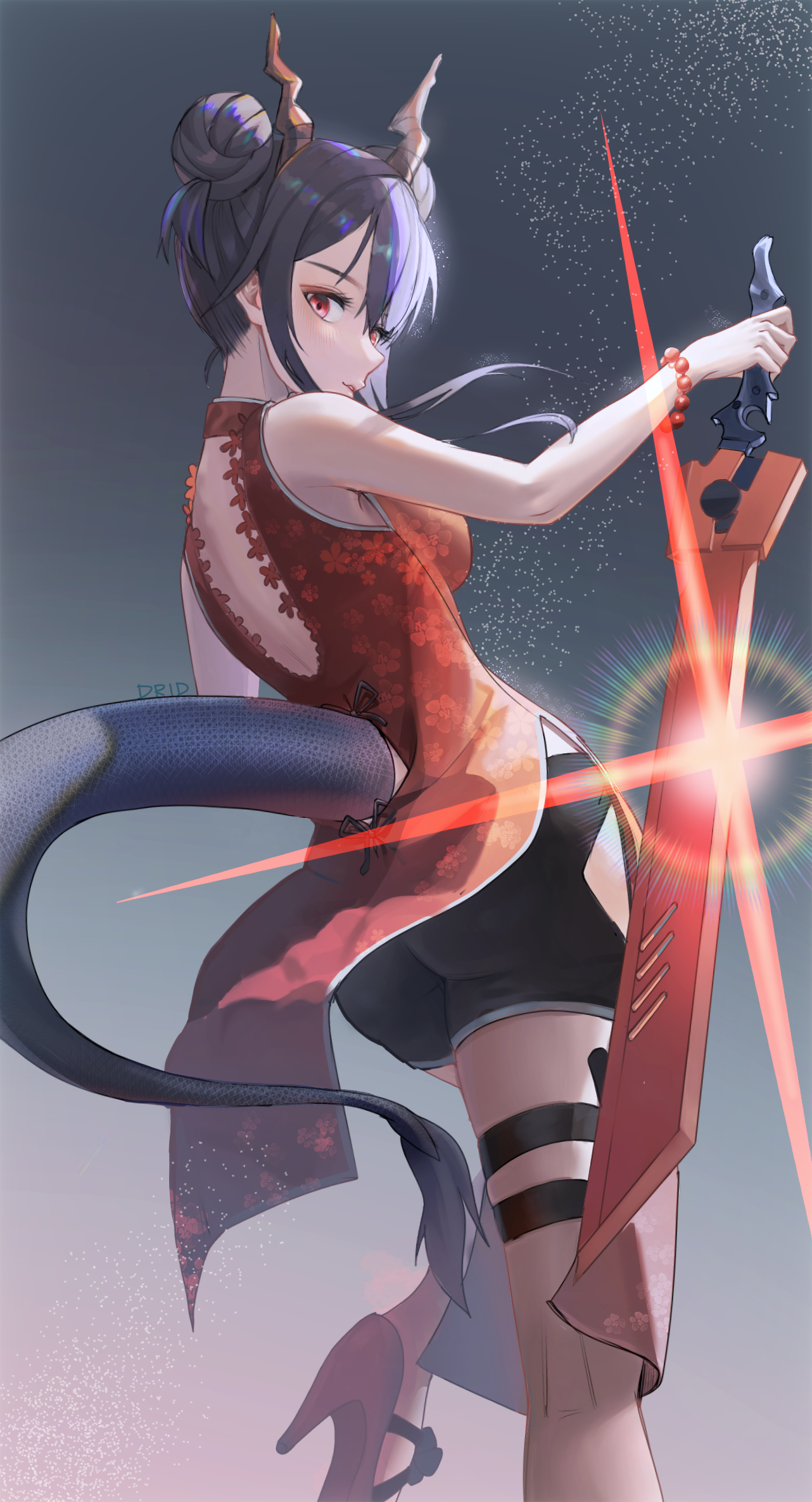 Chen from Arknights holding a sword HD Phone Wallpaper