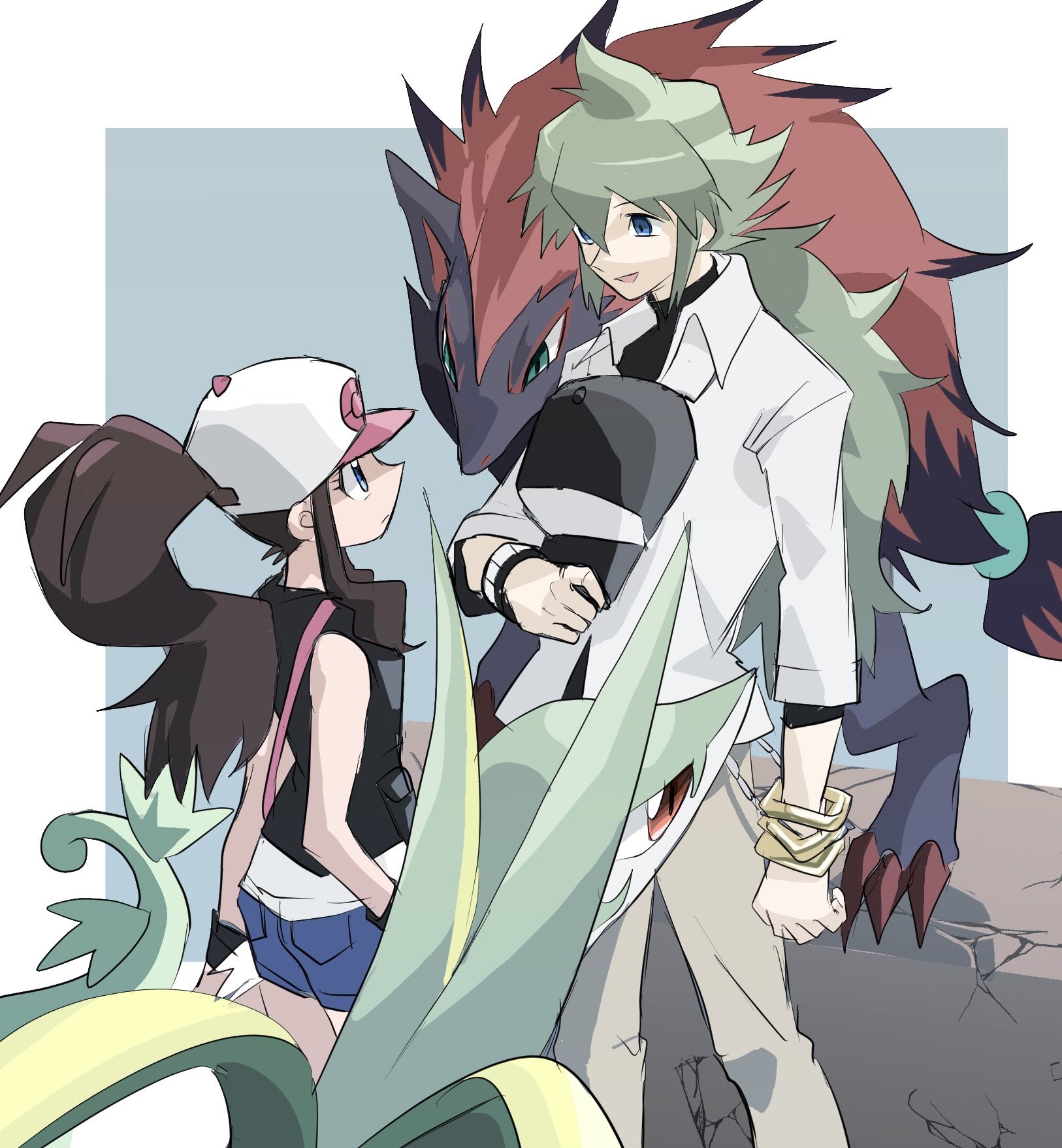 N and Hilda with Zoroark from Pokémon HD Phone Wallpaper