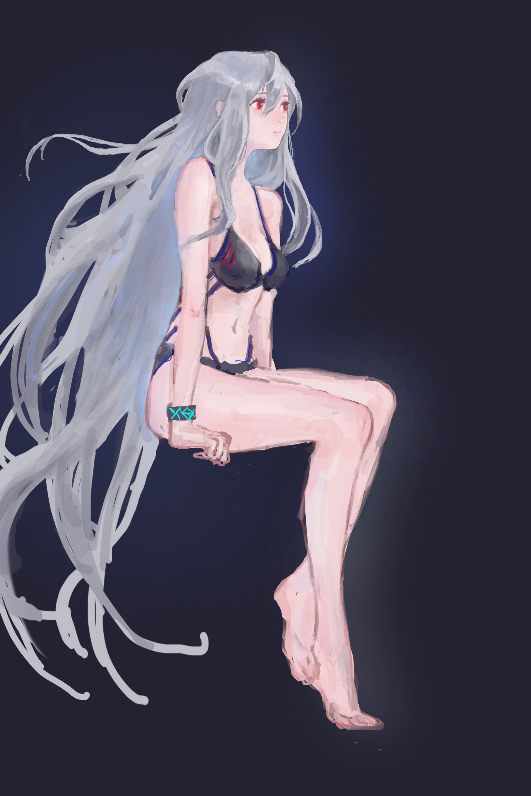 Skadi from Arknights in a bikini HD Phone Wallpaper