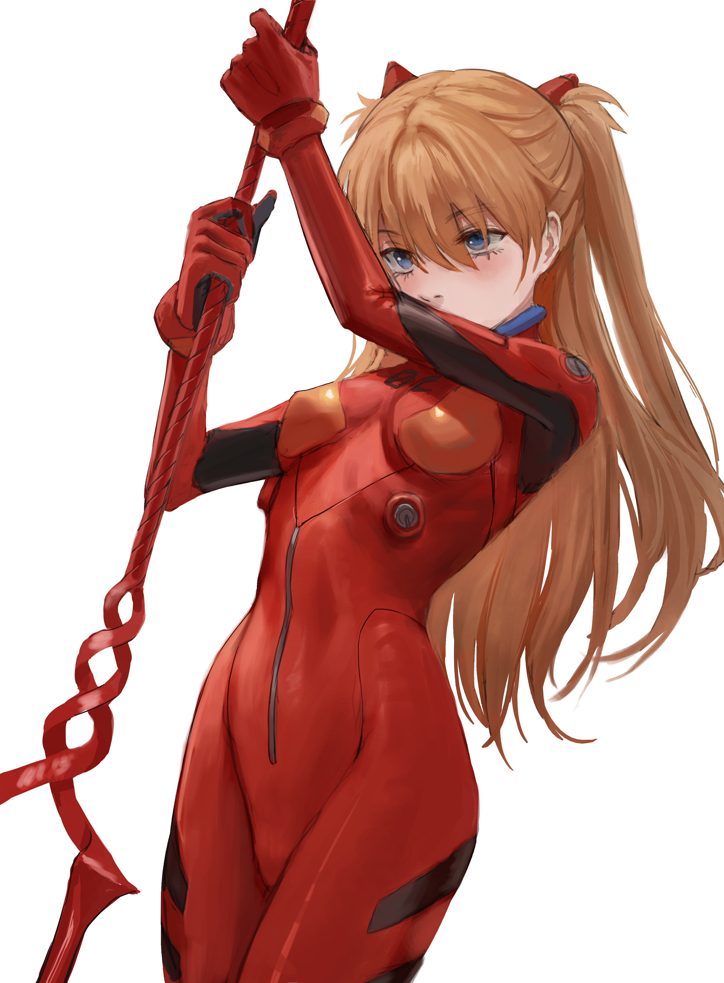 Asuka Langley Soryu from Neon Genesis Evangelion with Spear of Longinus HD Phone Wallpaper