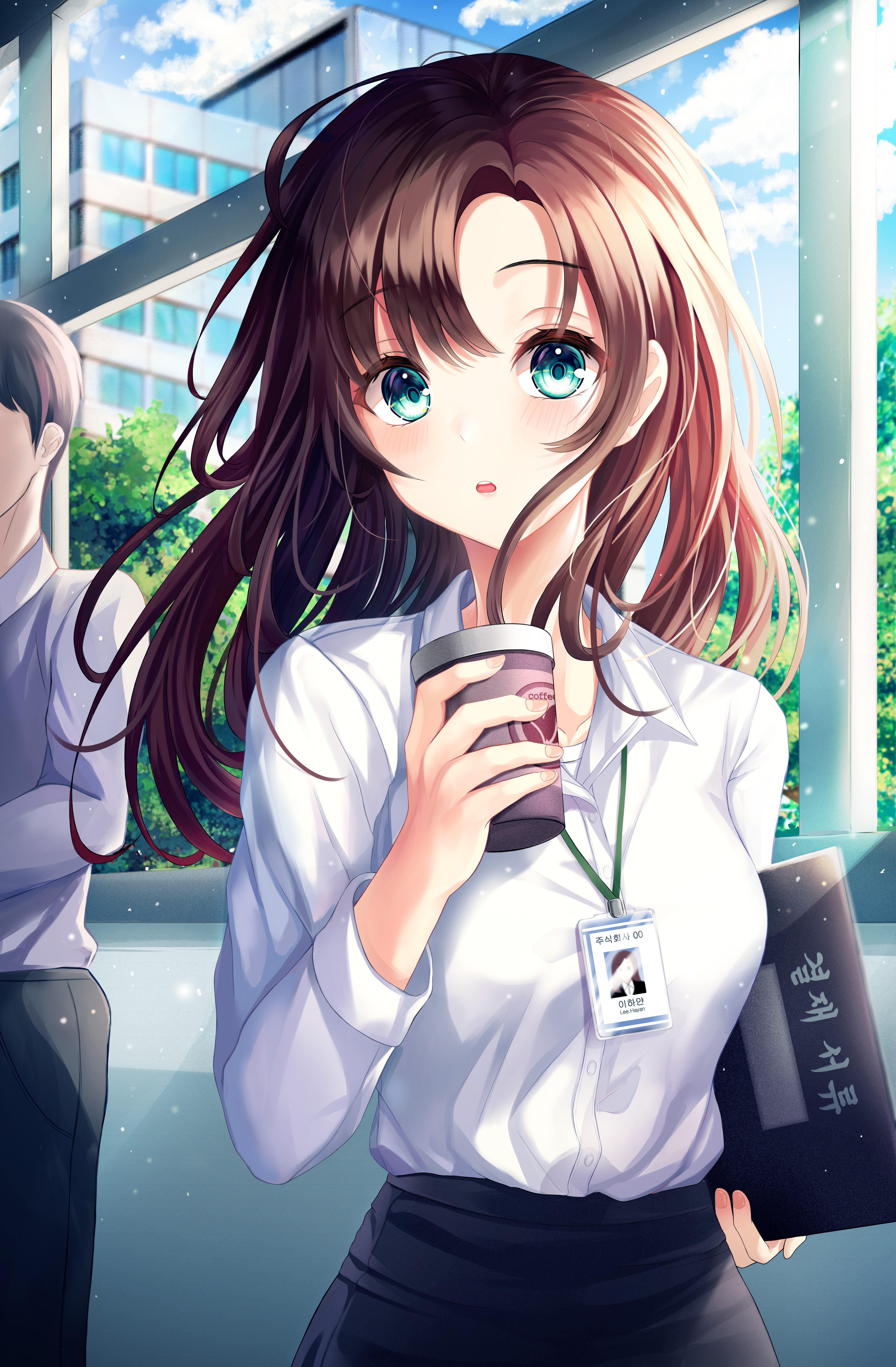 Gongha Office Girl with Aqua Eyes HD Phone Wallpaper