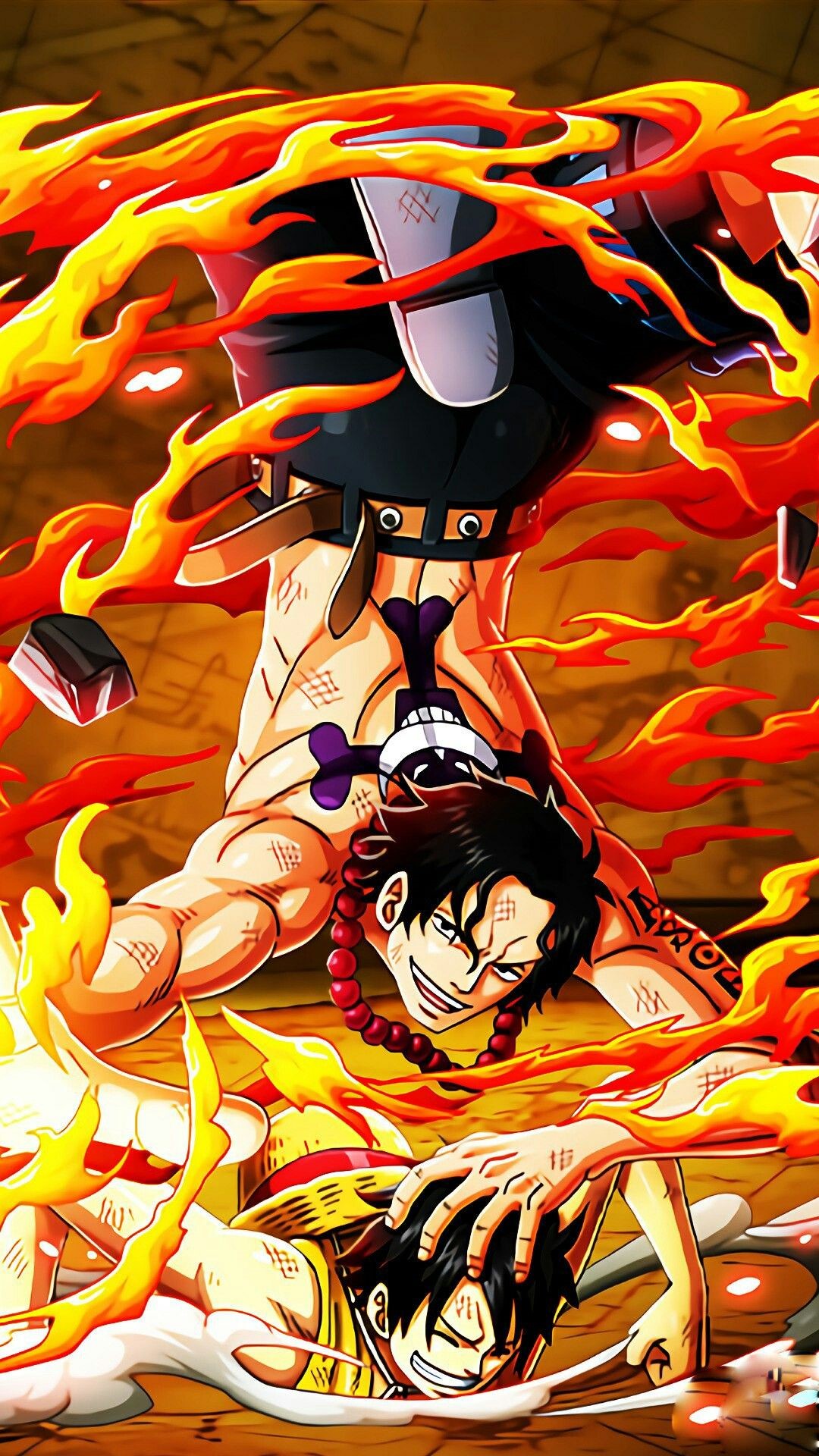 Monkey D. Luffy and Portgas D. Ace in One Piece HD Phone Wallpaper