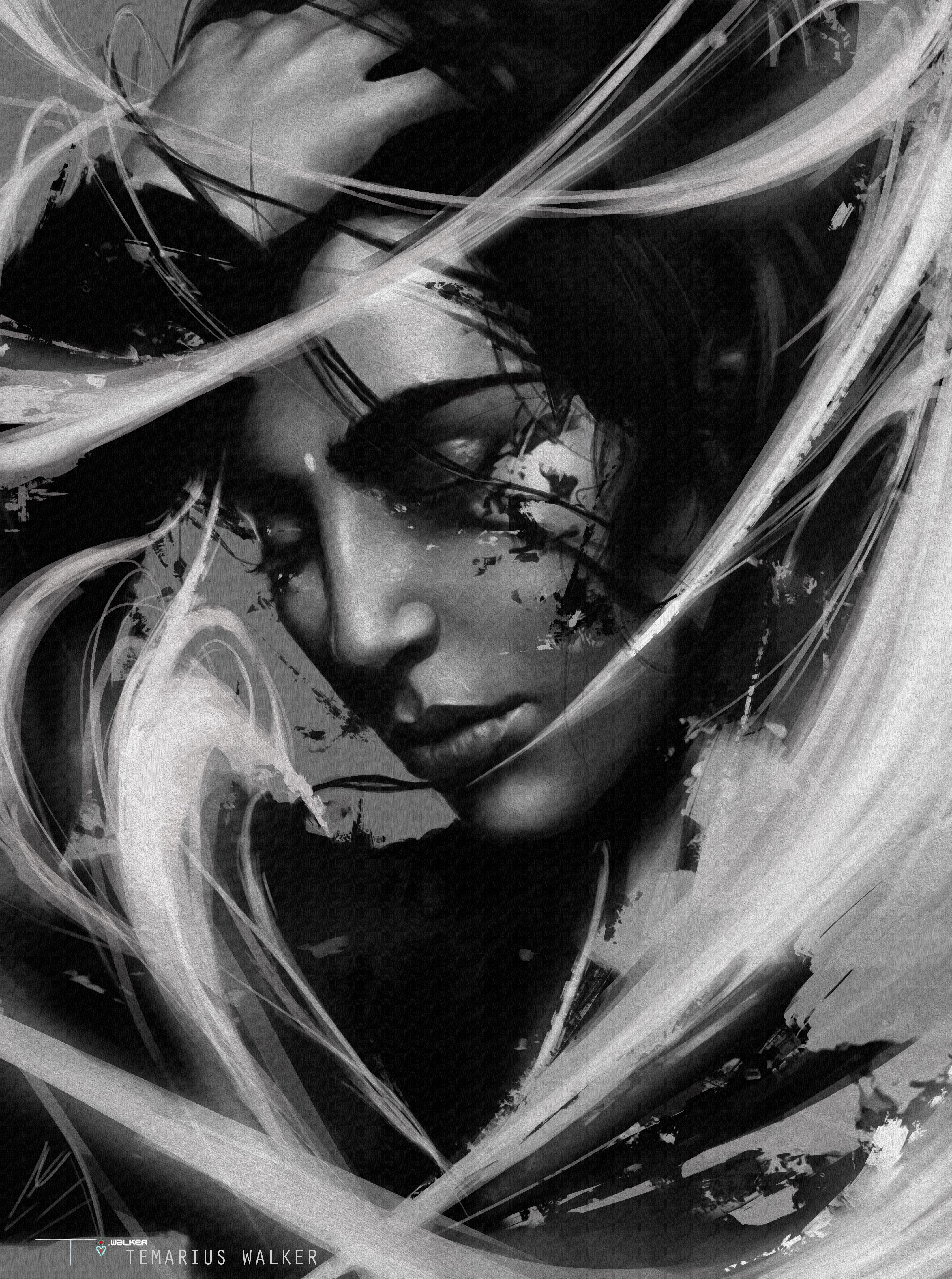 Kim Kardashian digital painting by Temarius Walker HD Phone Wallpaper