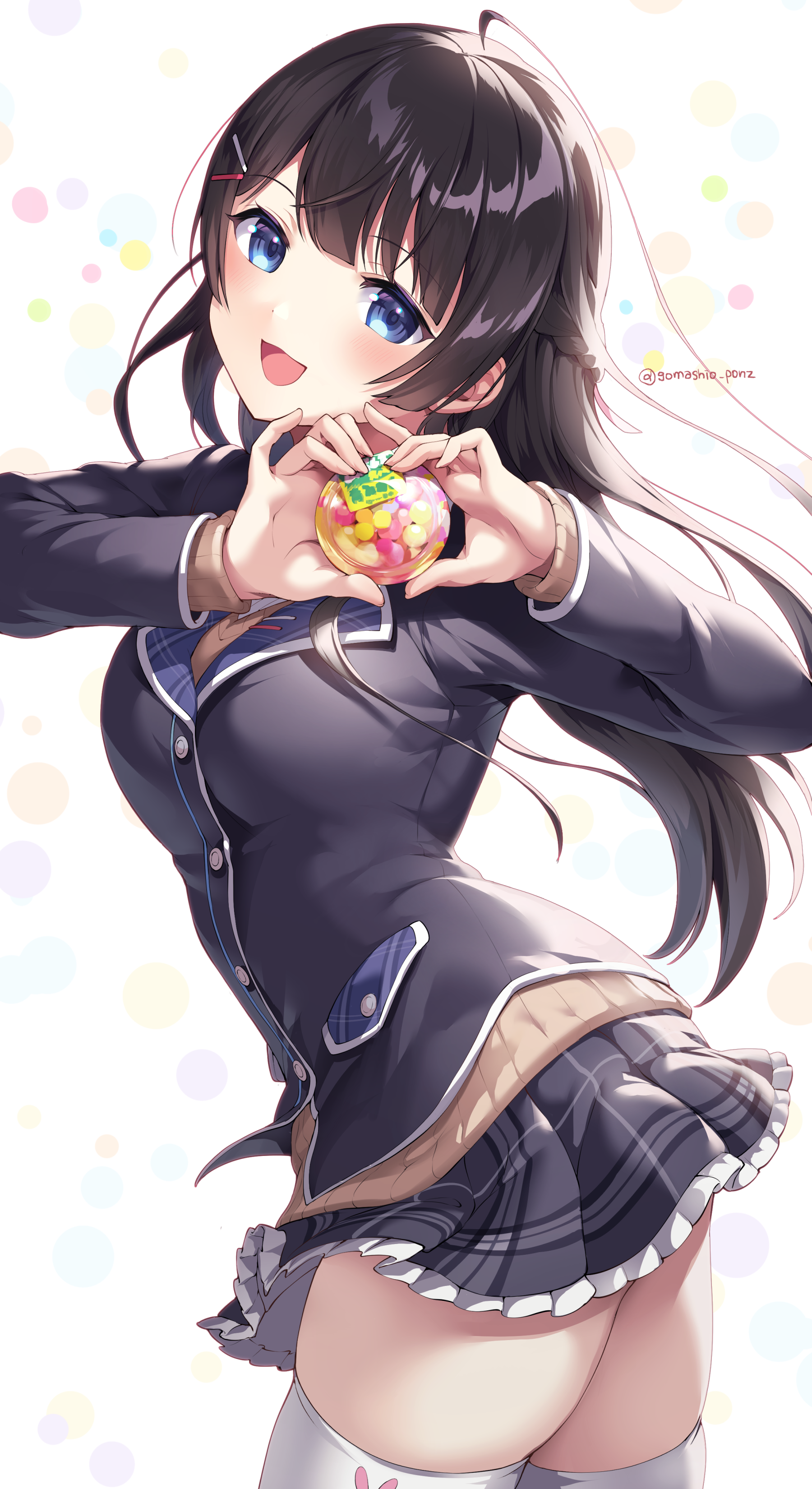 Tsukino Mito from Nijisanji holding candy HD Phone Wallpaper