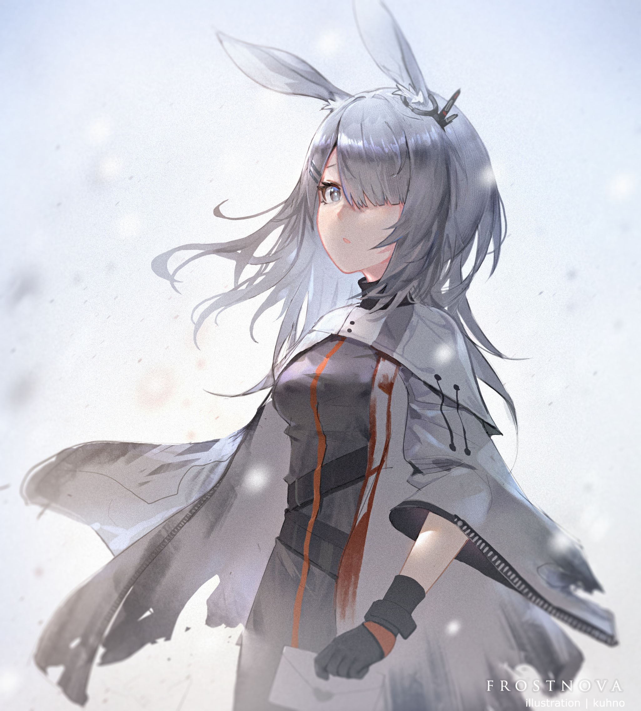 Frostnova from Arknights with Bunny Ears HD Phone Wallpaper