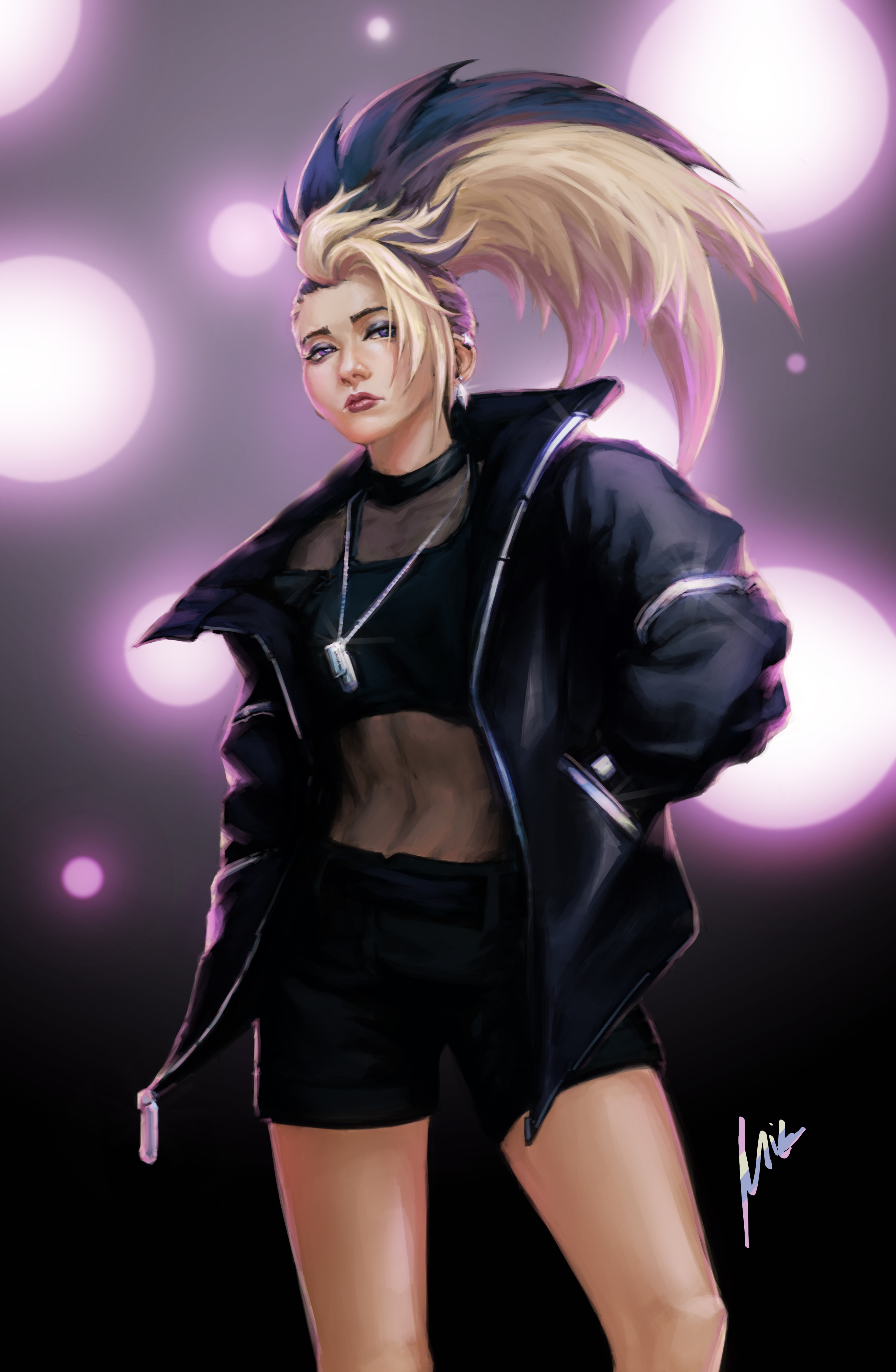K/DA Akali from League of Legends digital art HD Phone Wallpaper