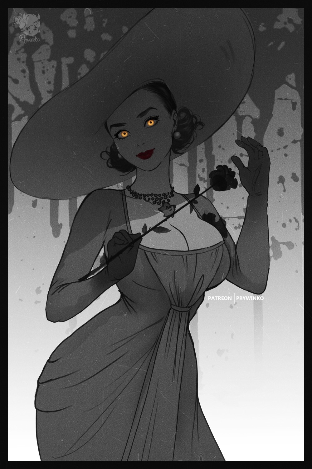 Lady Dimitrescu from Resident Evil 8 fan art HD Phone Wallpaper