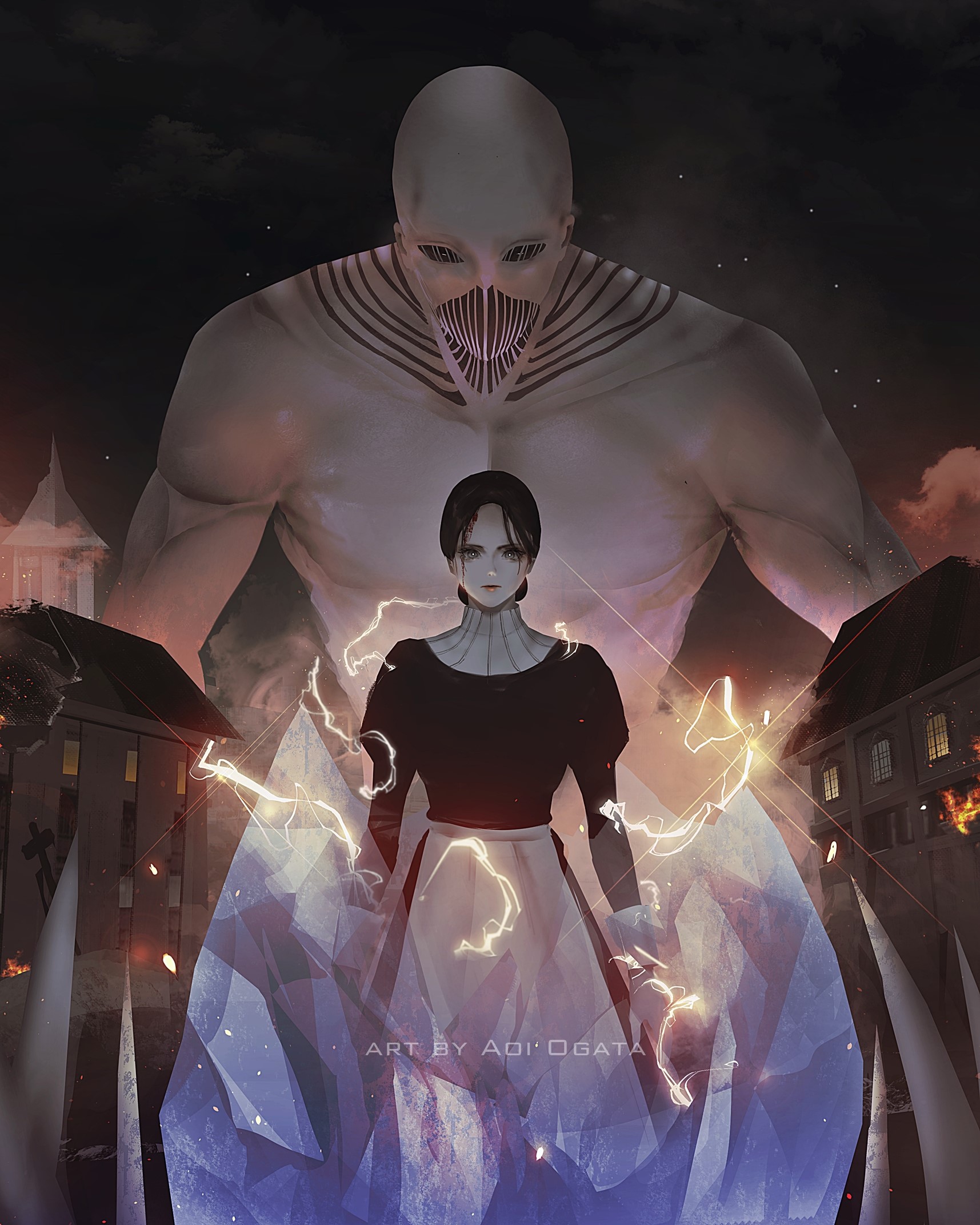 Ymir and the Jaw Titan from Attack on Titan HD Phone Wallpaper
