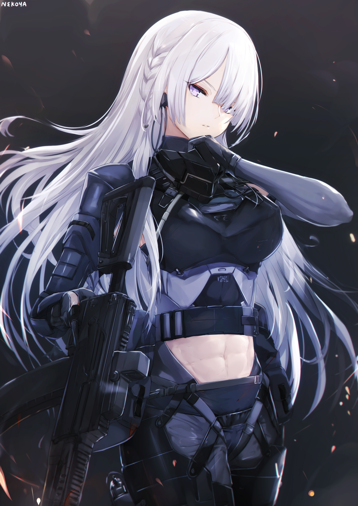 Girls Frontline AK-15 with Silver Hair and Armor HD Phone Wallpaper