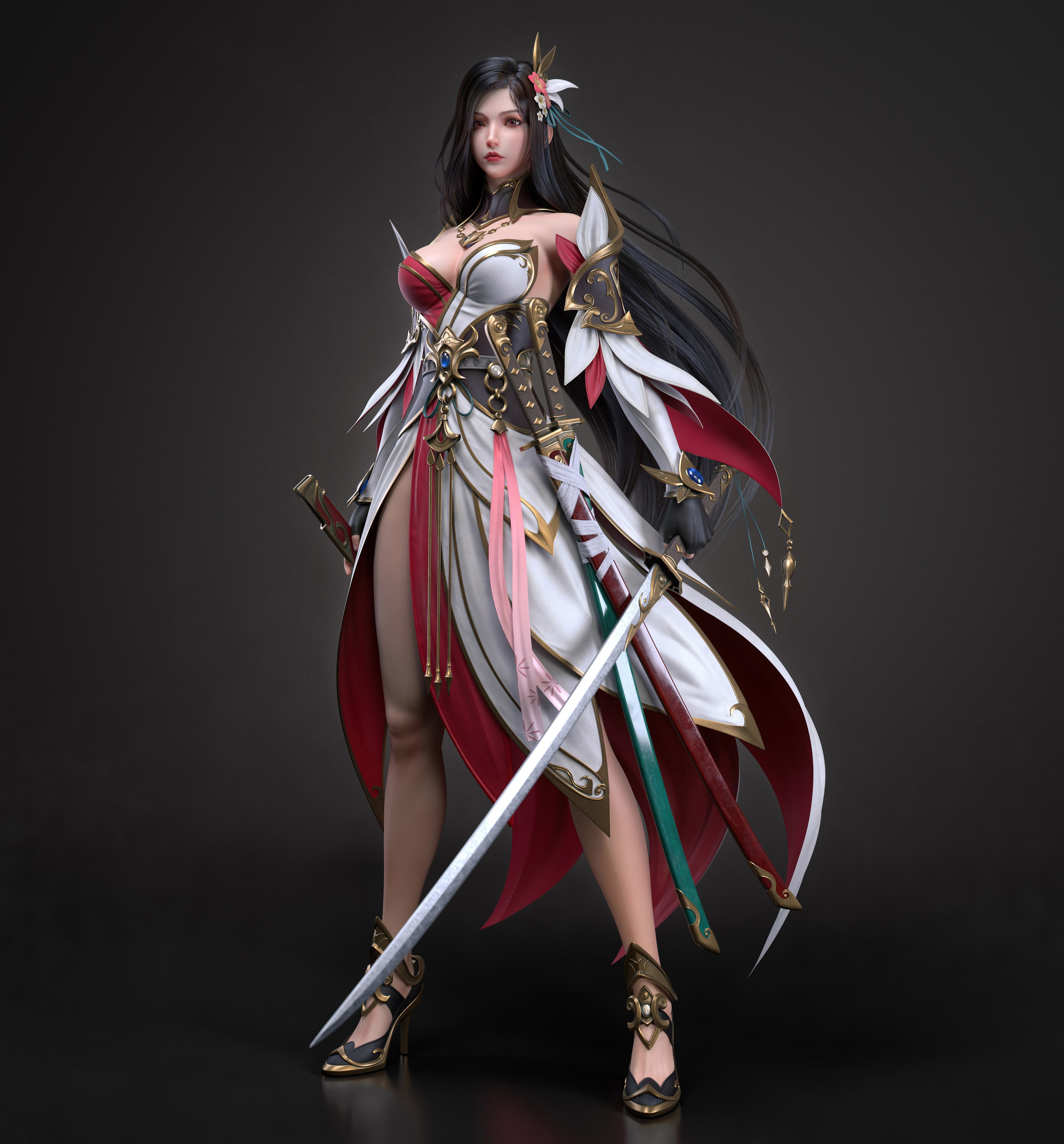 Cifangyi Fantasy Girl with Sword HD Phone Wallpaper