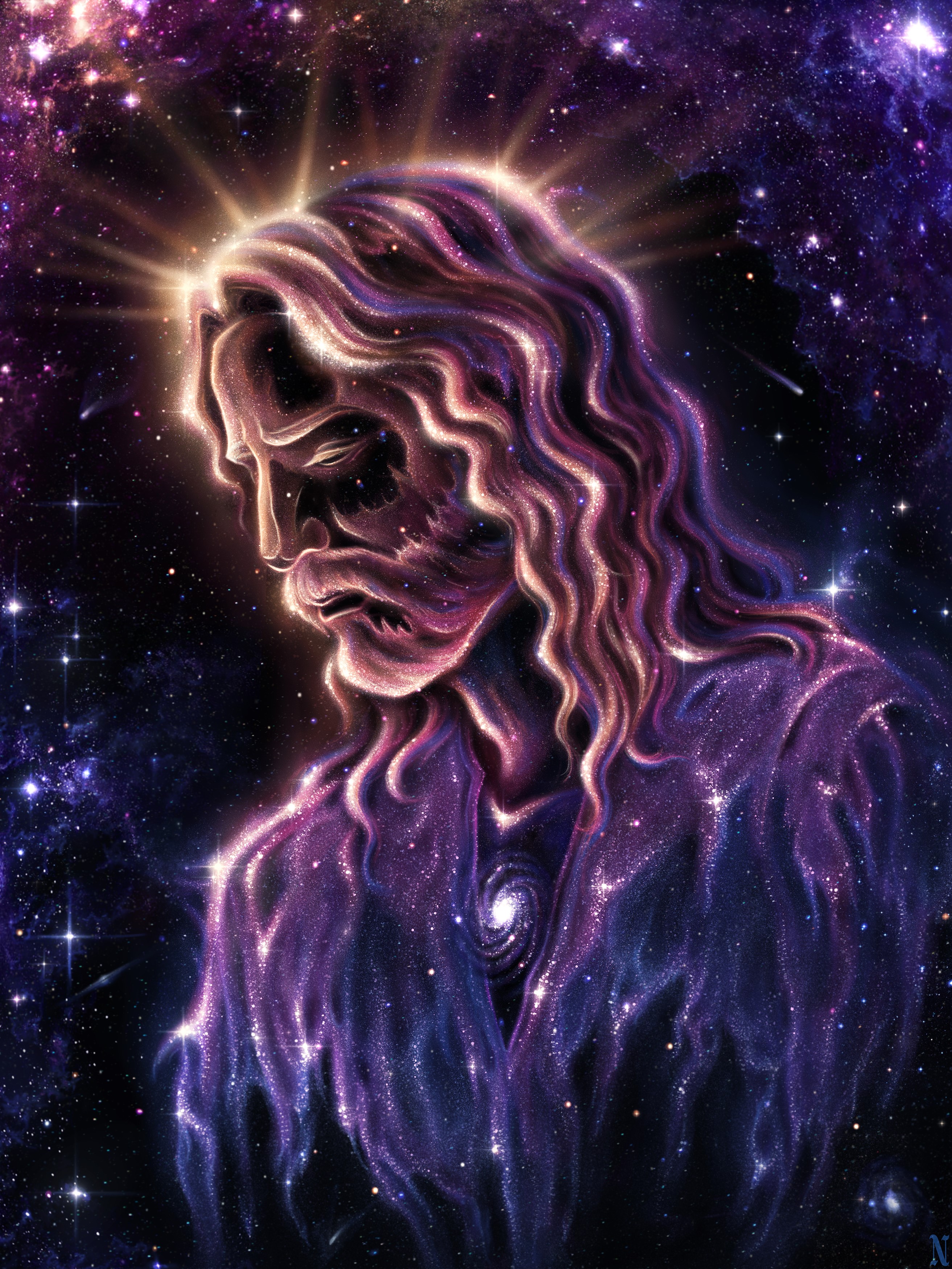 Jesus Christ made of the universe HD Phone Wallpaper
