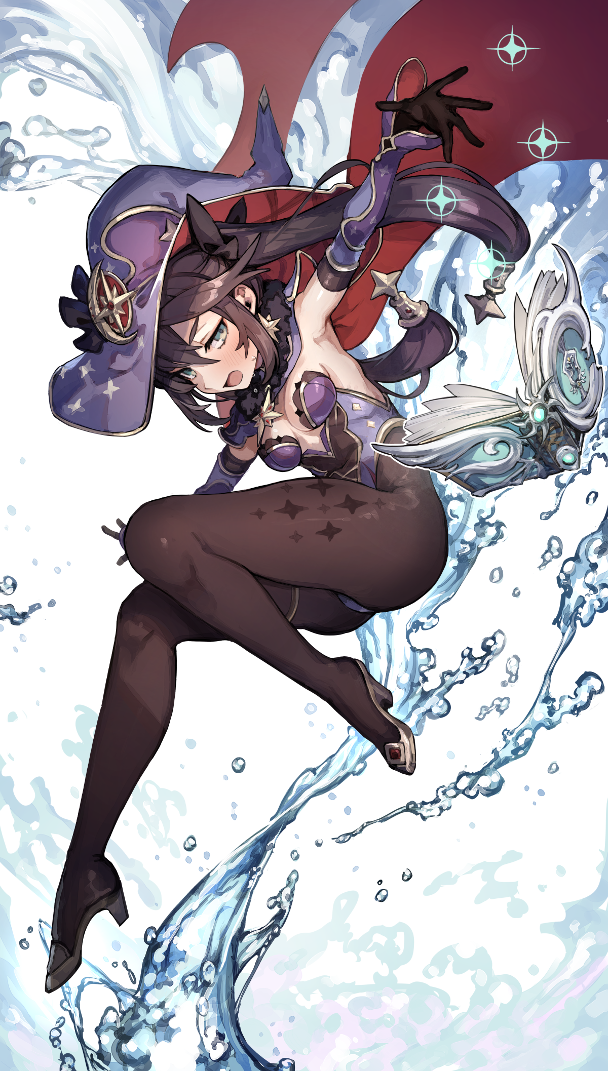 Mona from Genshin Impact with water effects HD Phone Wallpaper