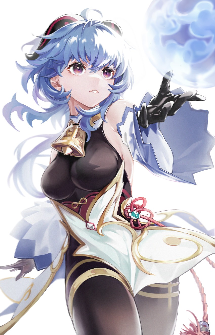 Ganyu from Genshin Impact with blue hair and horns HD Phone Wallpaper