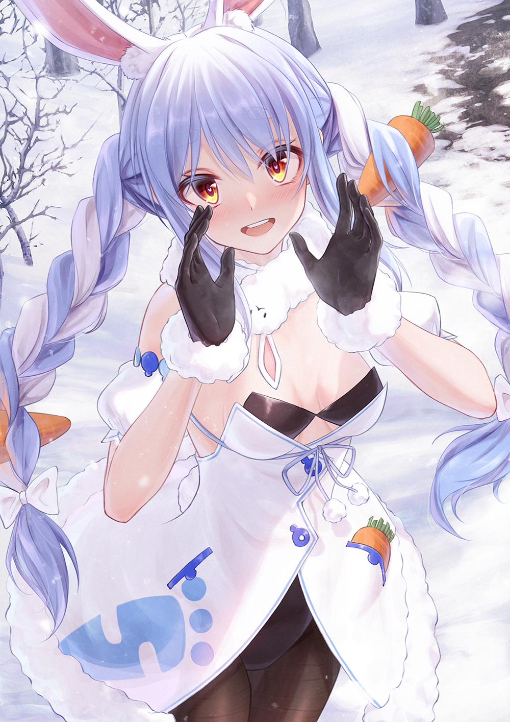 Usada Pekora from Hololive in Snow HD Phone Wallpaper