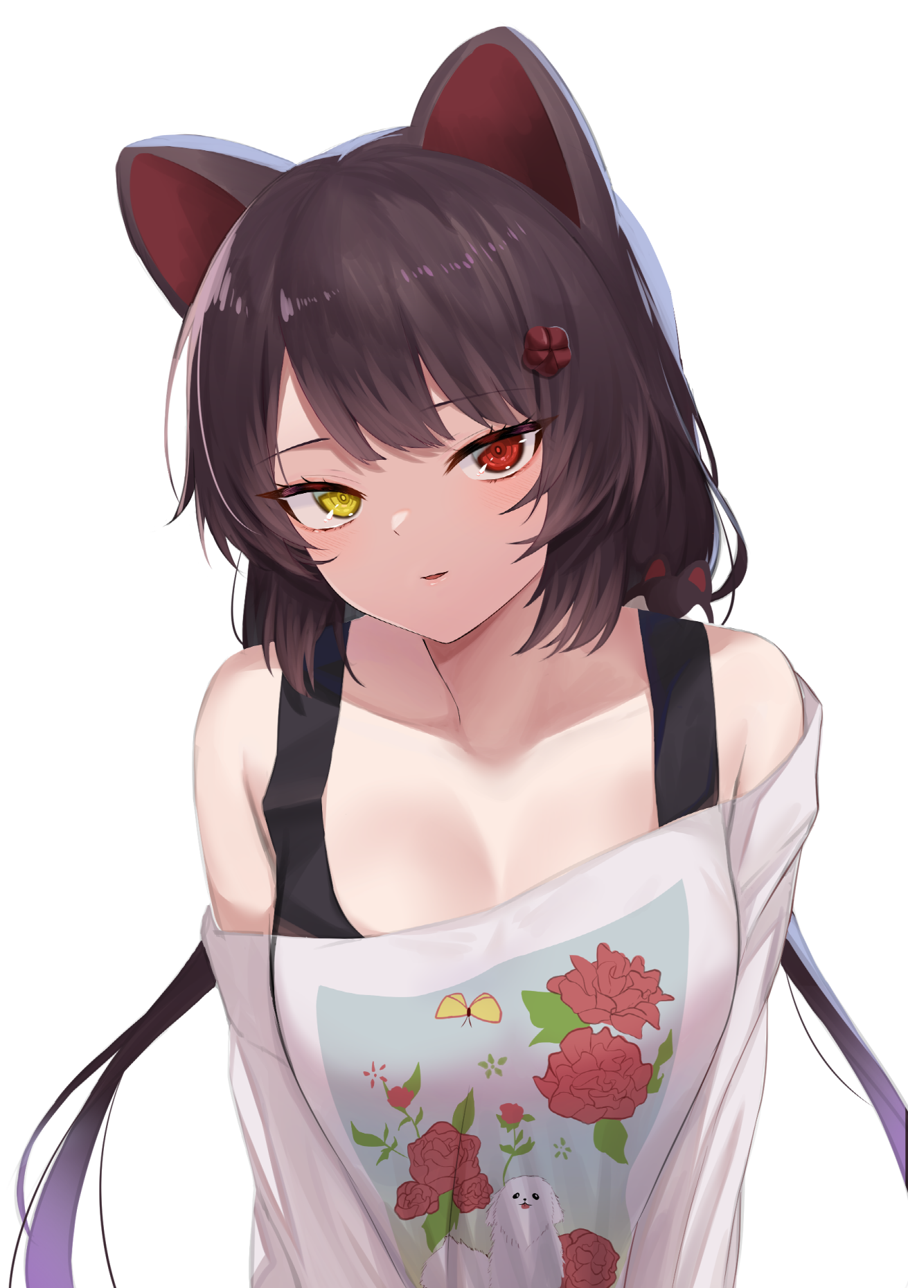 Kuki Panda Portrait with Heterochromia and Animal Ears HD Phone Wallpaper
