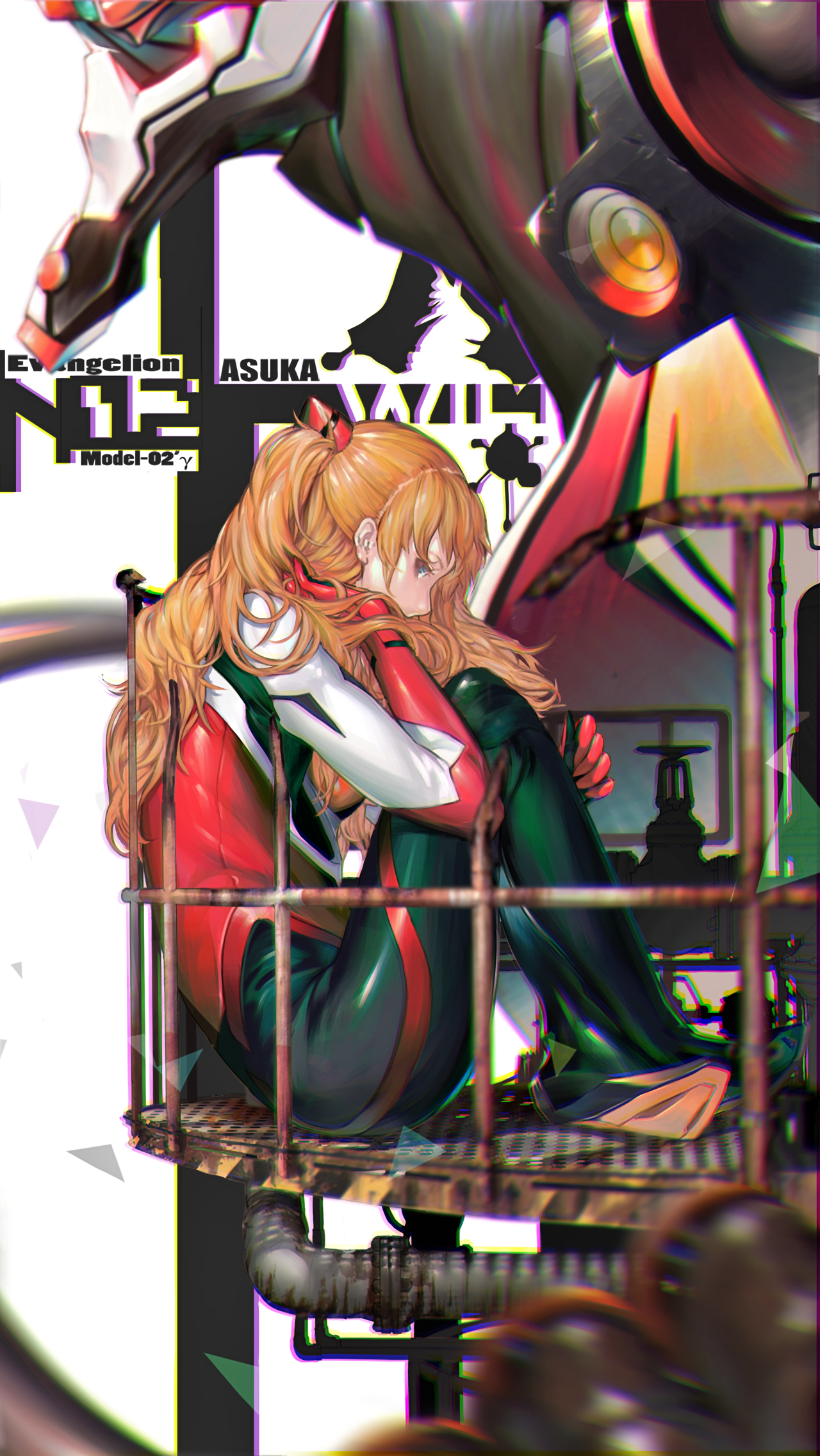 Asuka Langley Soryu from Neon Genesis Evangelion in EVA Unit 02 plugsuit HD Phone Wallpaper