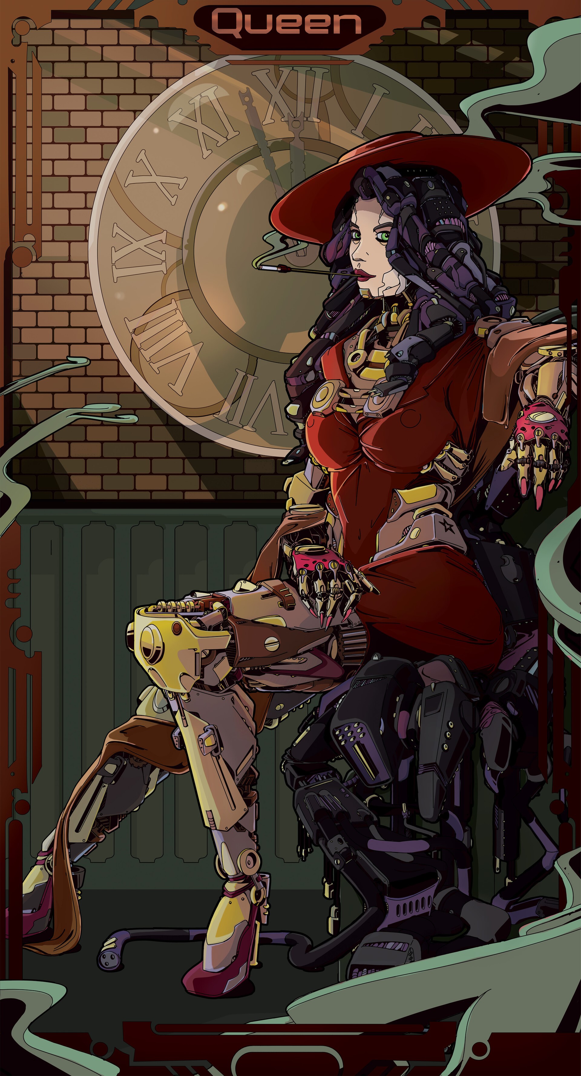 Queen Cyborg Woman with Mechanical Limbs HD Phone Wallpaper